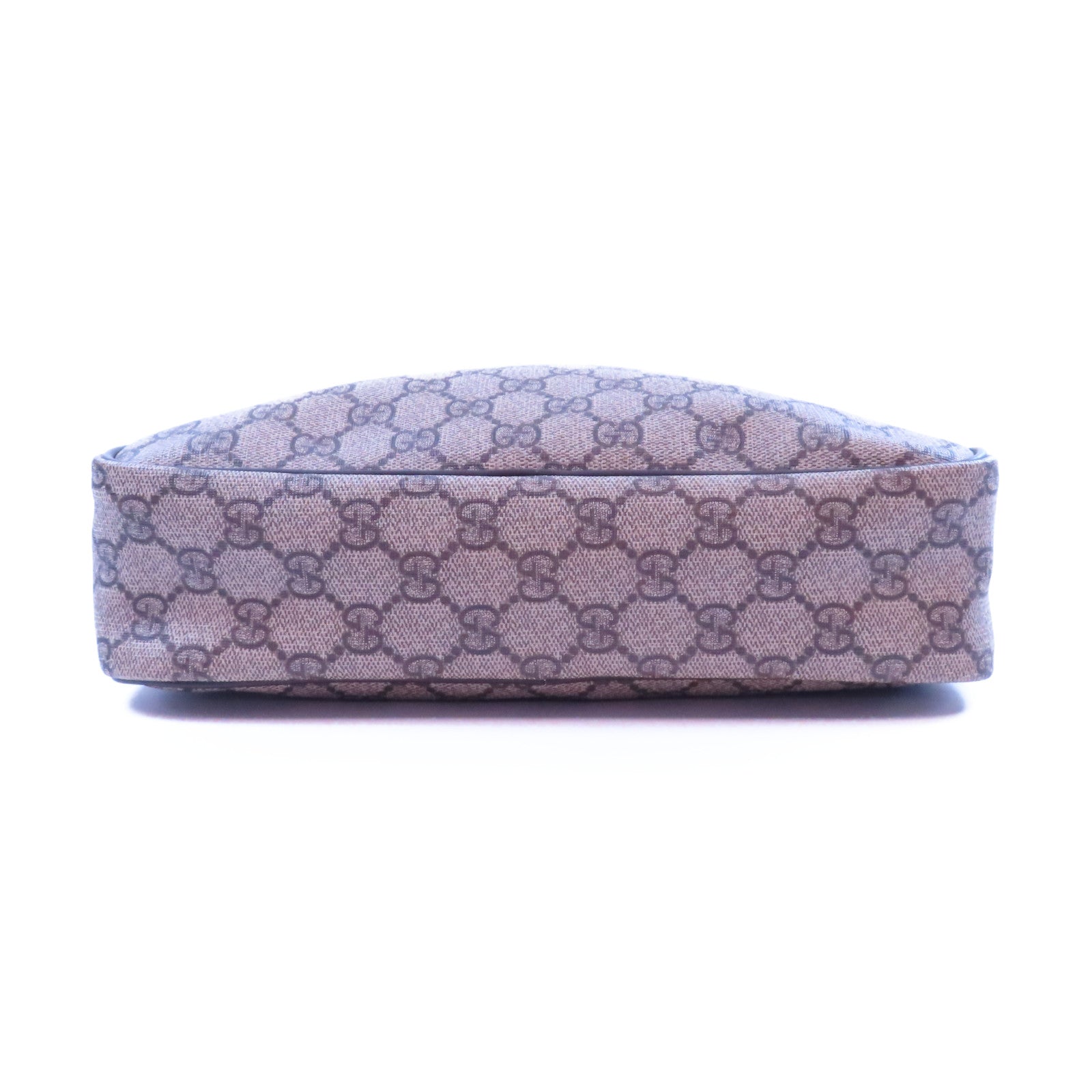 GUCCI 塗層帆布/牛皮皮革Shoulder Bag金扣肩背袋啡色