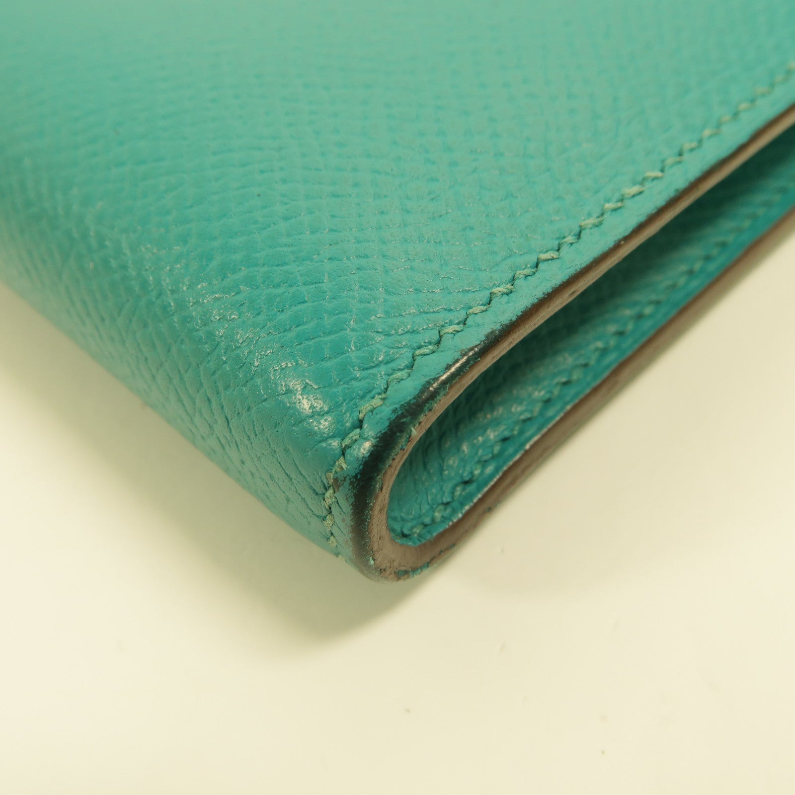 HERMES Epsom皮革Remix Duo Chimeres Wallet長錢包Bleu Paon