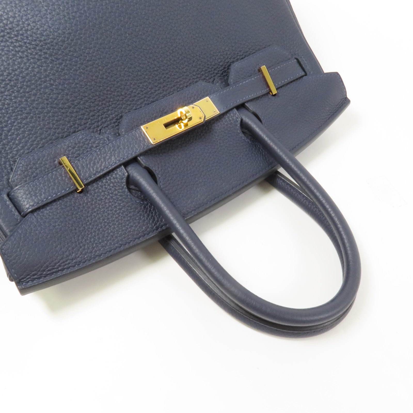 HERMES Togo皮革Birkin 30金扣手挽袋Bleu Nuit