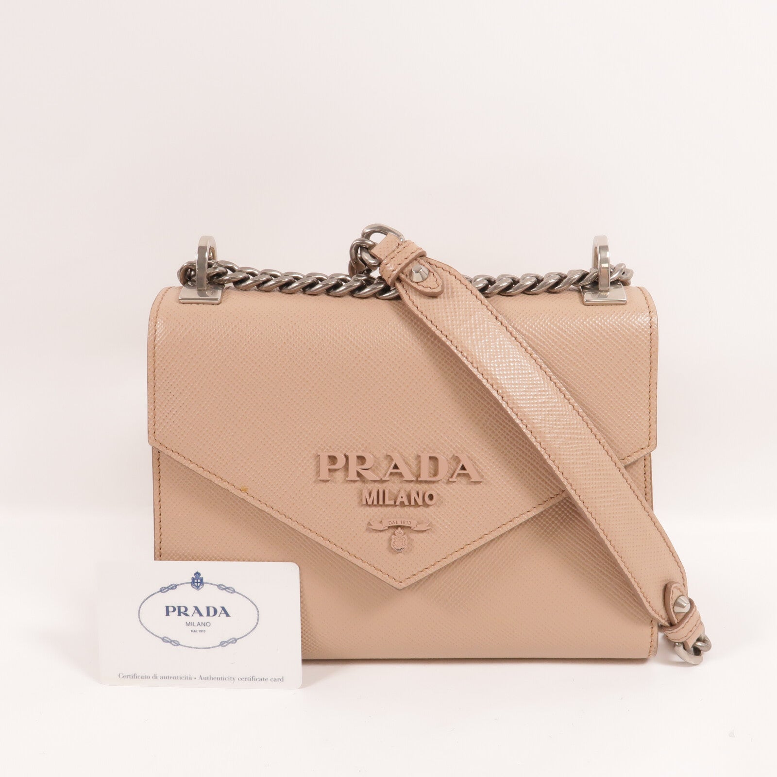 PRADA 牛皮皮革Chain Shoulder肩背袋