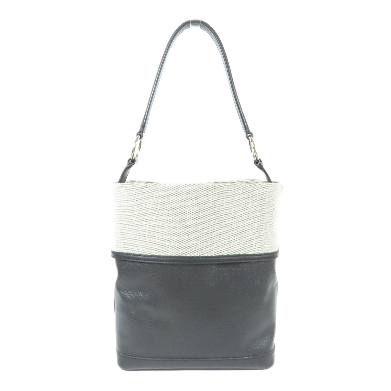 HERMES 帆布Col Roule 25銀扣肩背袋Noir