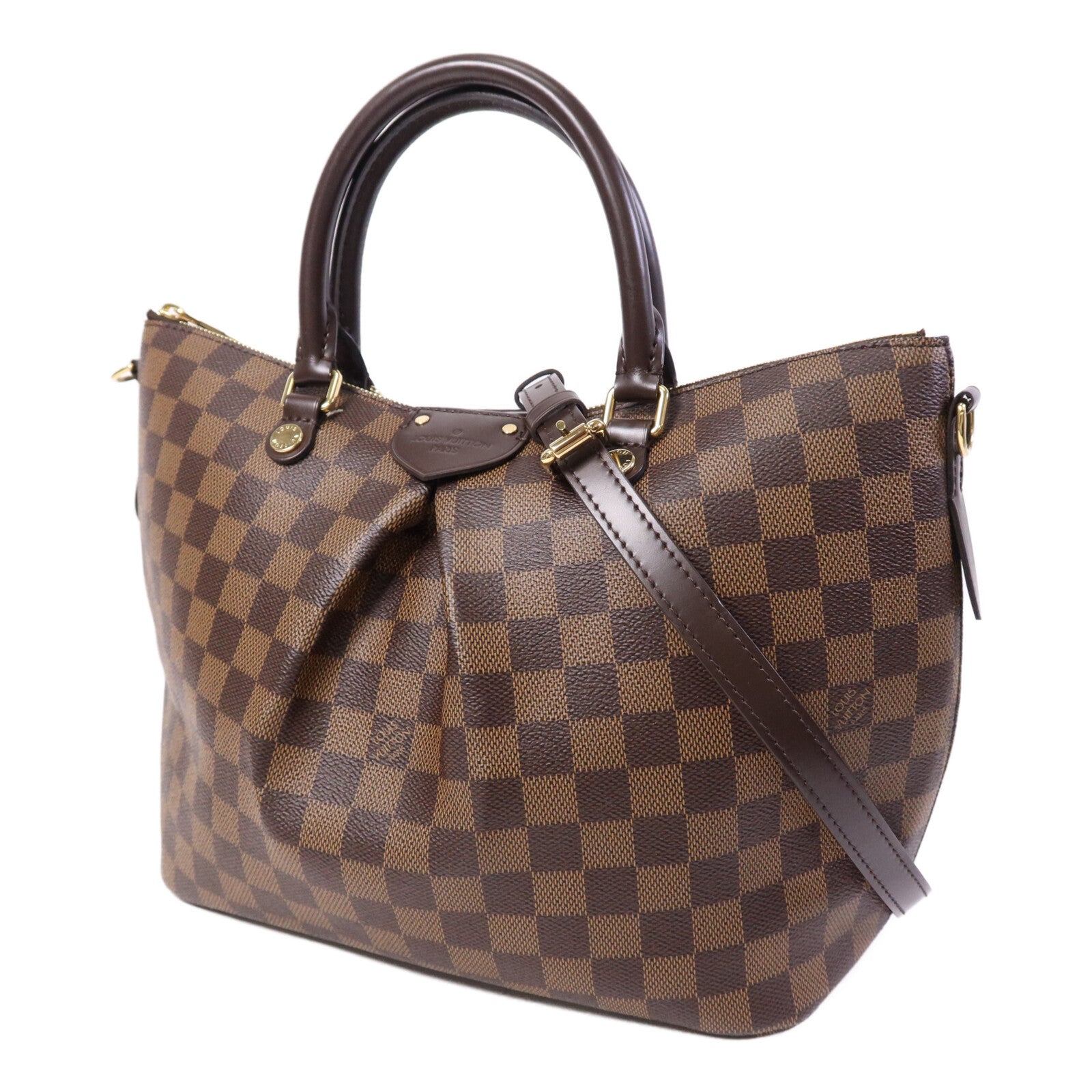 LOUIS VUITTON 【激減優惠】Damier Ebene Siena MM金扣肩背袋
