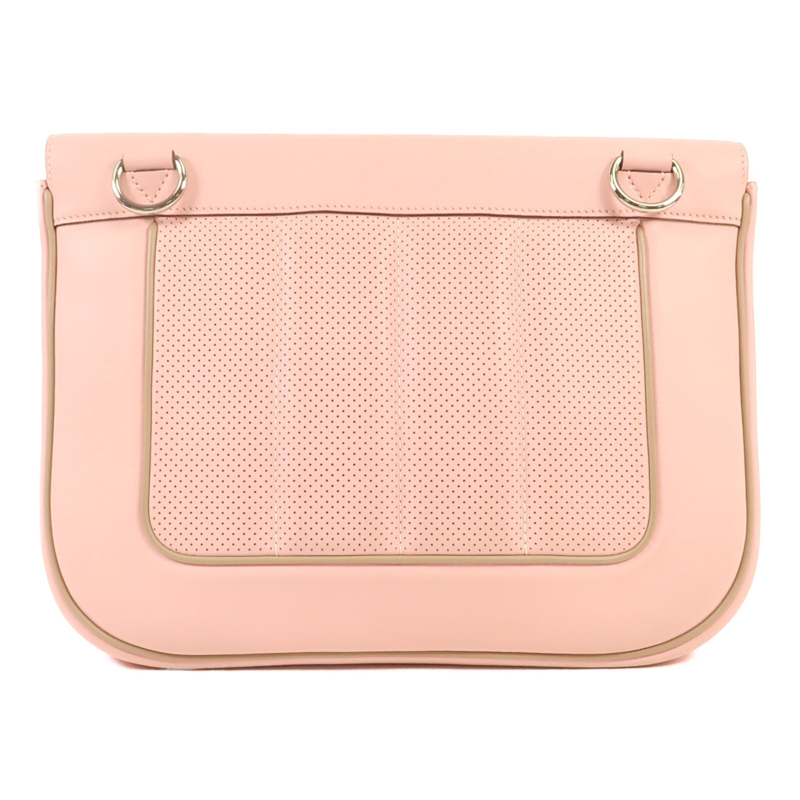 HERMES Swift皮革Berline銀扣肩背袋Rose Sakura