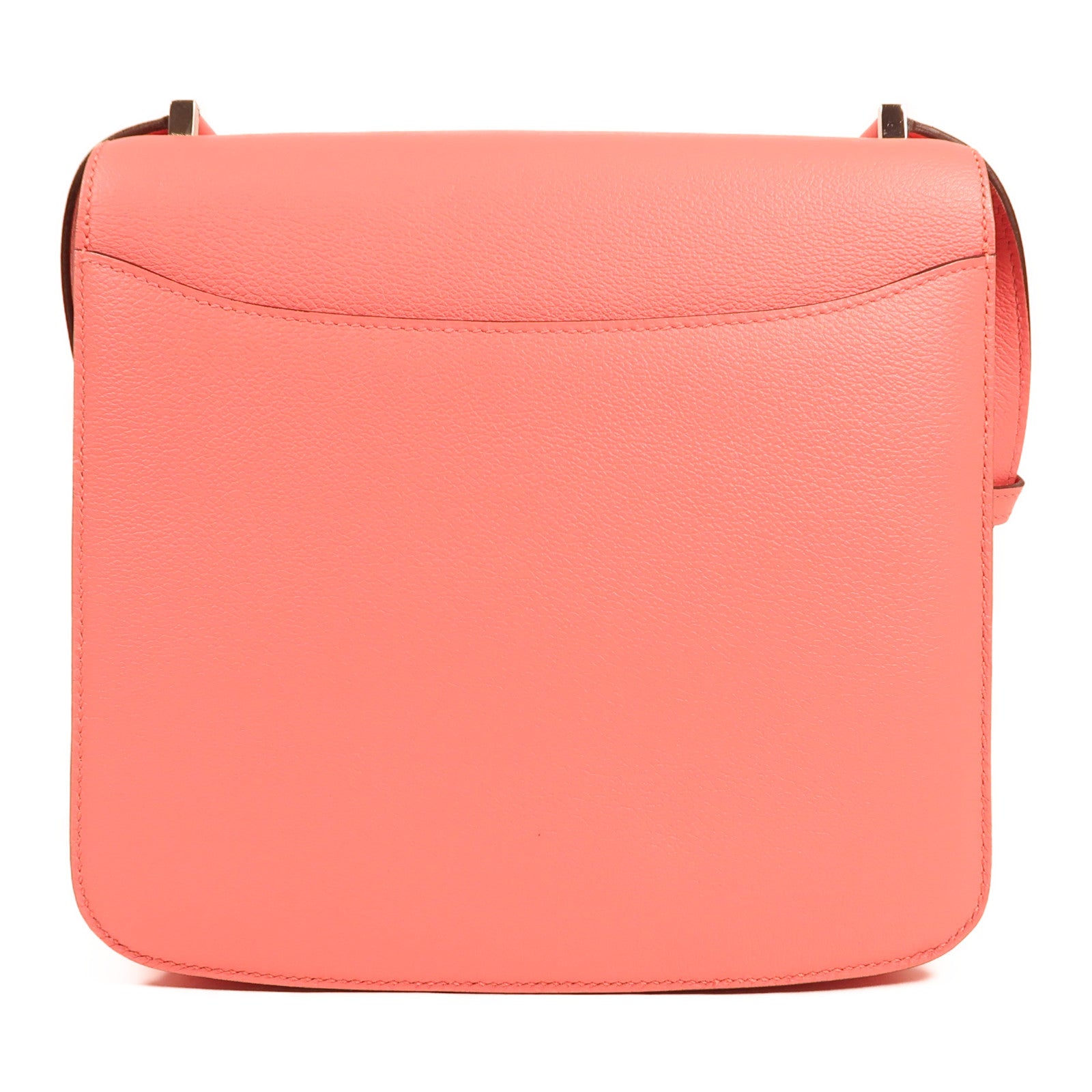 HERMES Evercolor皮革2002銀扣肩背袋8W Rose Azalee