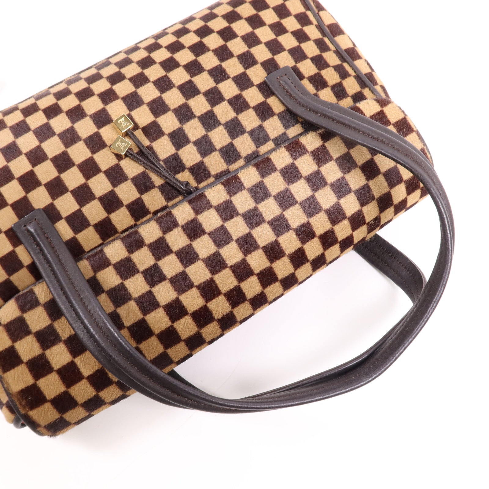 LOUIS VUITTON Damier Sauvage Lionne金扣手挽袋
