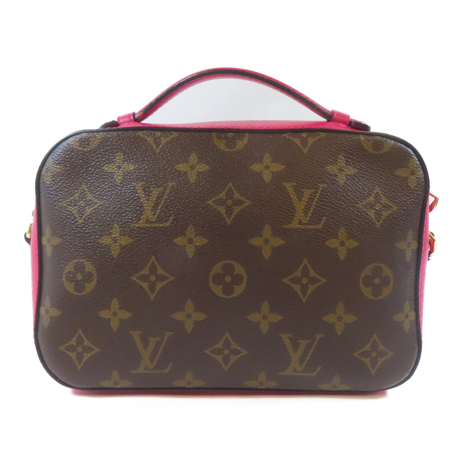 LOUIS VUITTON Monogram Saintonge金扣肩背袋啡色/粉紅色