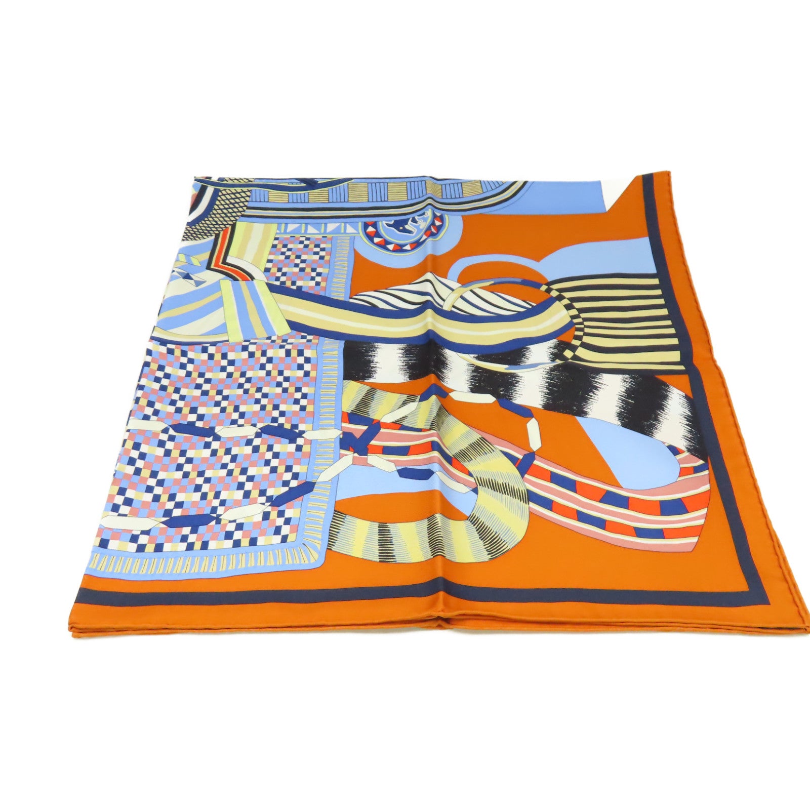 HERMES 【激減優惠】絲質Scarf 90x90絲巾橙色/藍色/彩色