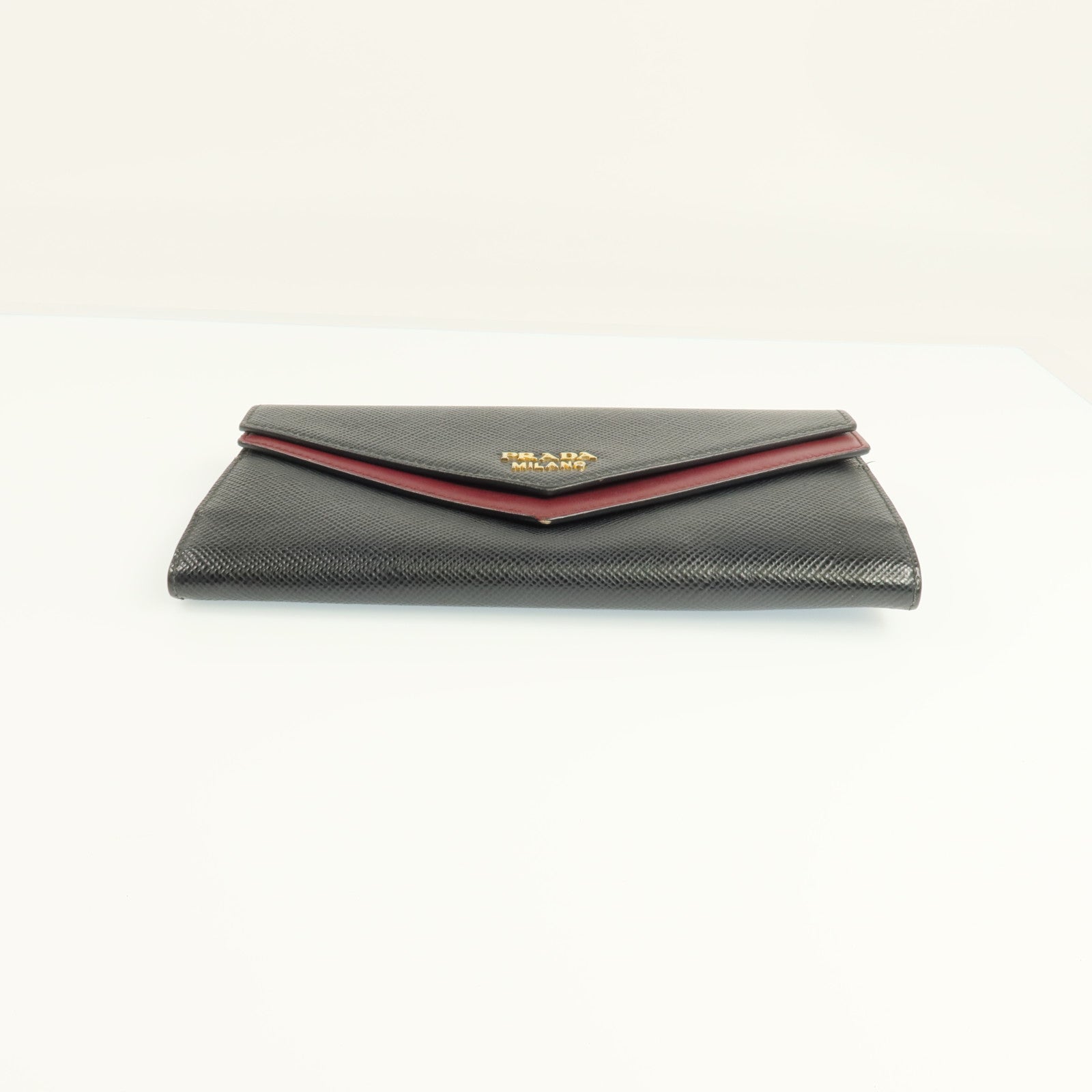 PRADA 牛皮皮革Zipper Long Wallet金扣長錢包