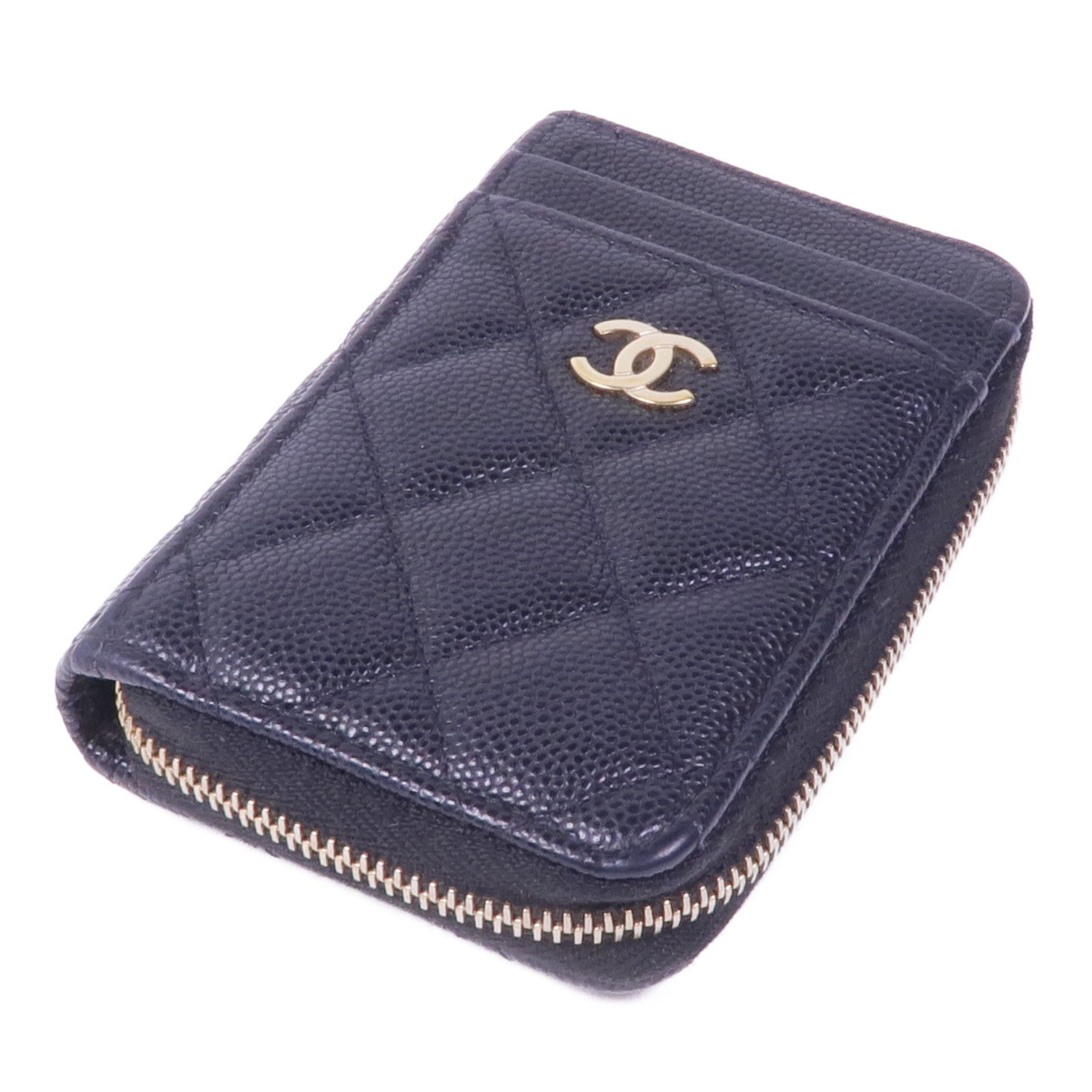 CHANEL 牛皮皮革Card/Coin Case金扣零錢包/卡片套