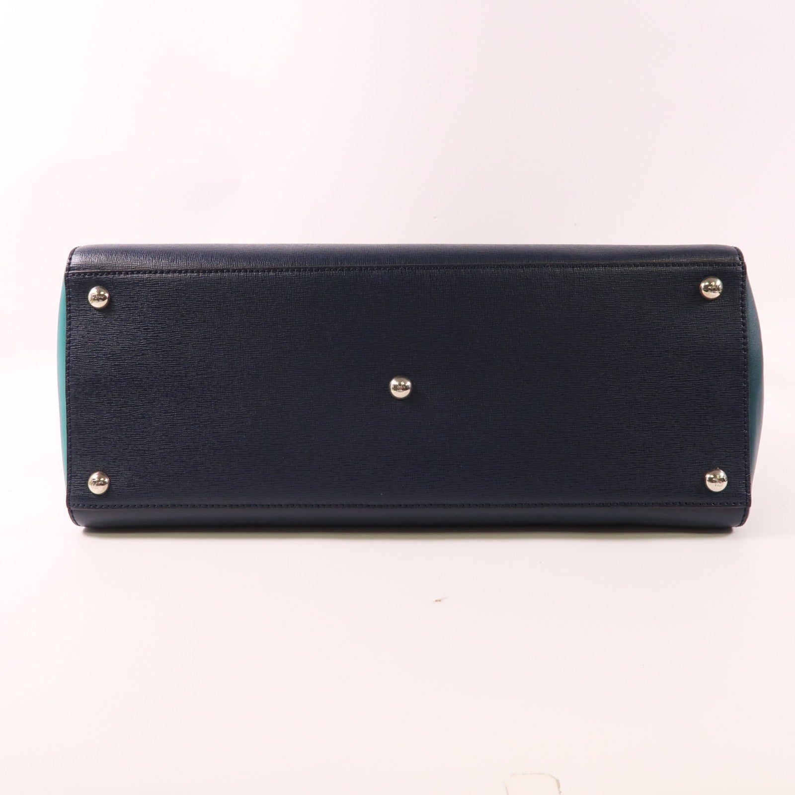 FENDI SHW 2Jours 2 Way Shoulder Bag 8BH250-M5L Calfskin Leather Navy Green