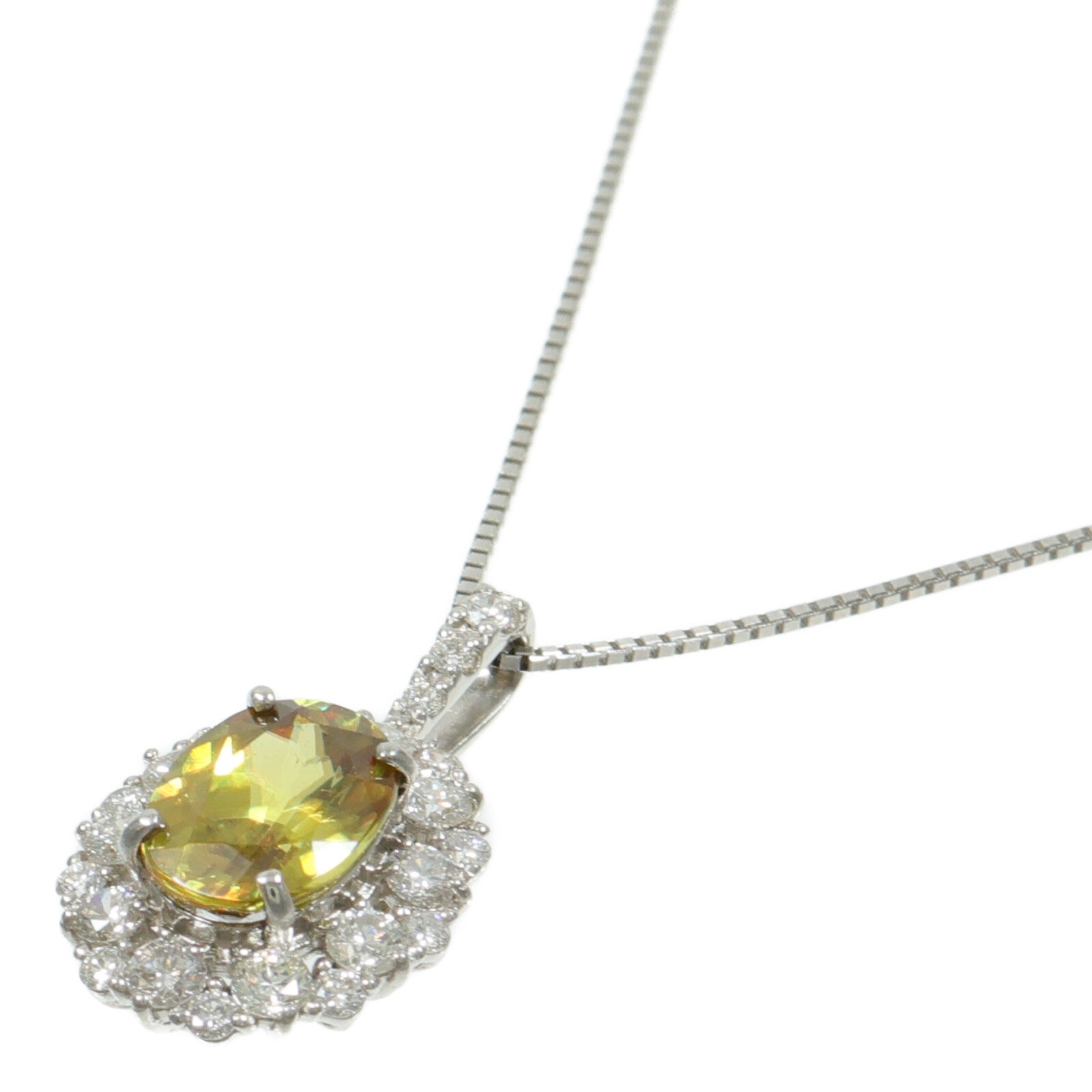 JEWELRY PT950/850鉑金Sphene Diamond Necklace榍石/鑽石項鍊