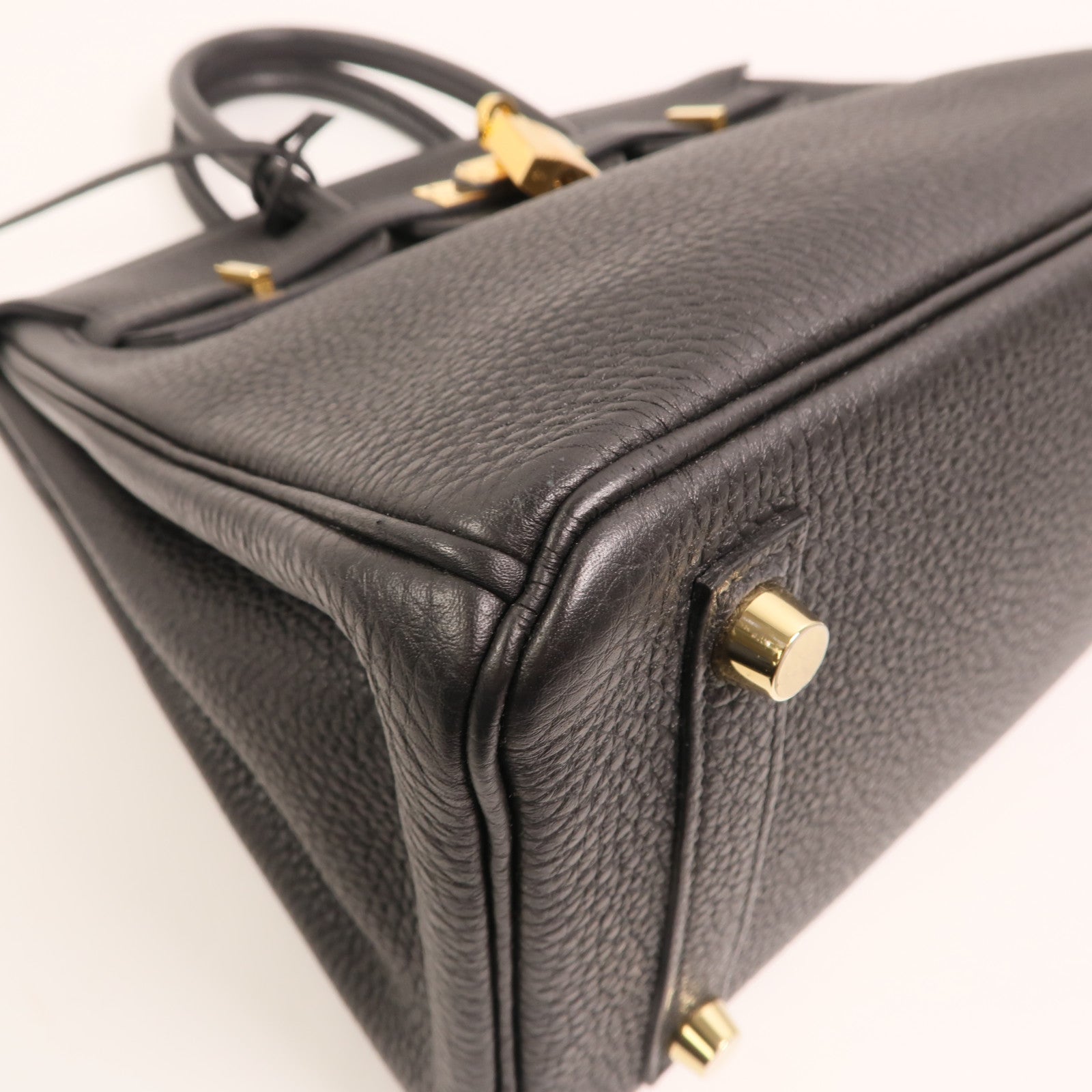 HERMES Togo皮革Birkin 25金扣手挽袋Noir