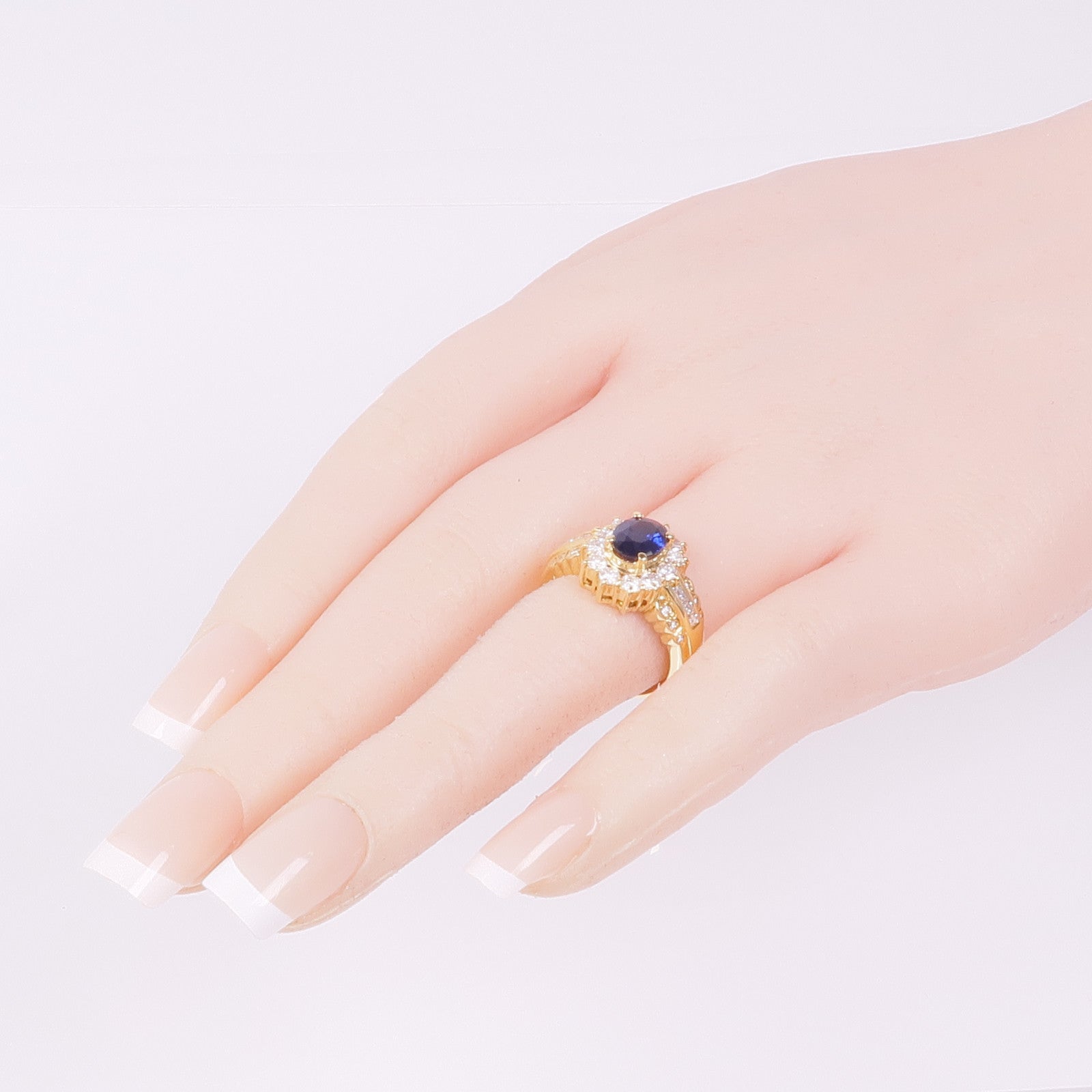 JEWELRY 18K黃金Sapphire Diamond Ring藍寶石/鑽石戒指US#6