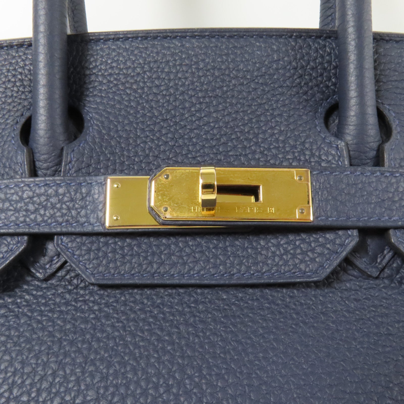 HERMES Togo皮革Birkin 30金扣手挽袋Bleu Nuit