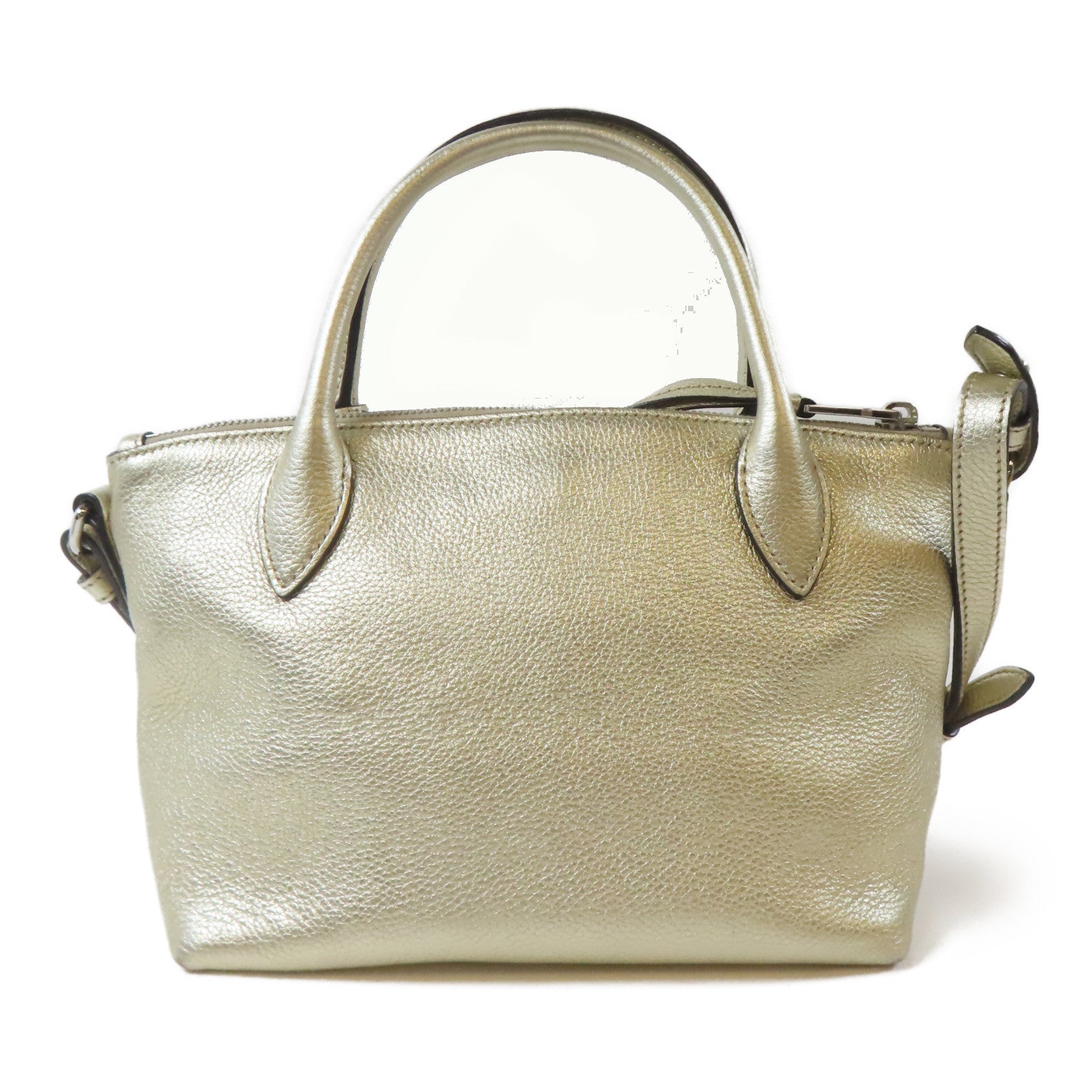 PRADA 牛皮皮革2 Way Shoulder Bag銀扣手挽肩背兩用袋金色