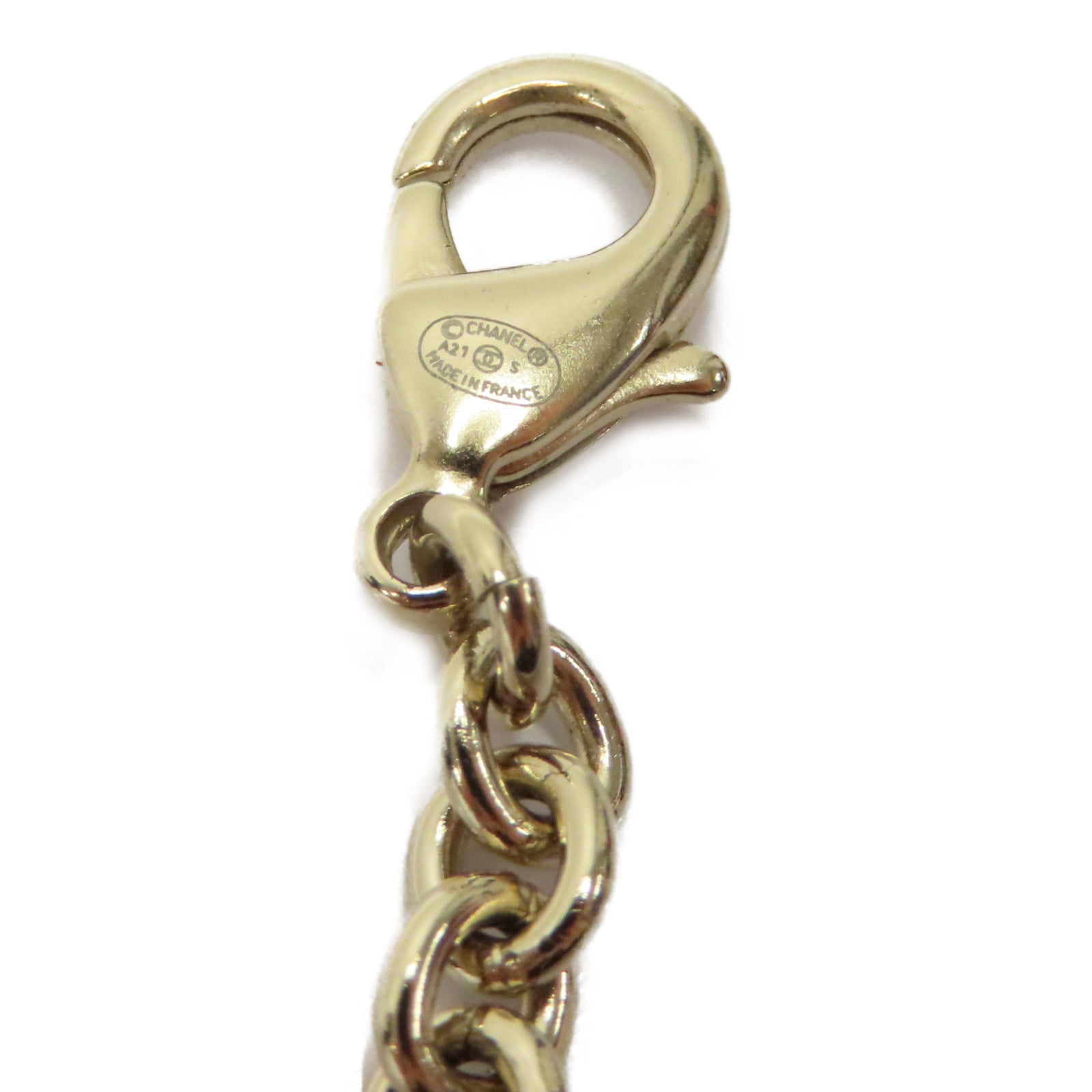 CHANEL PVC/金屬Necklace項鍊白色/金色