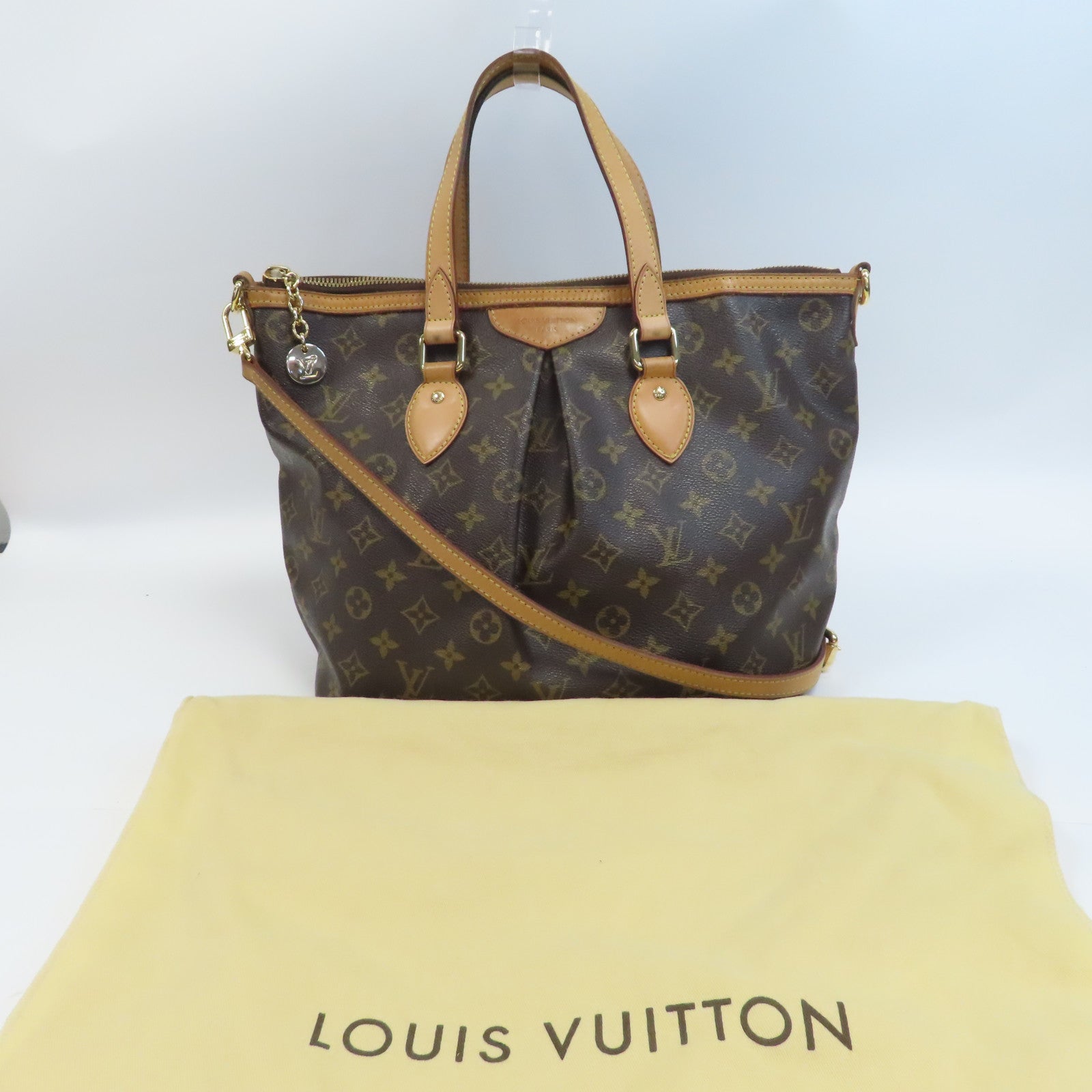 LOUIS VUITTON Monogram Palerma PM金扣手挽肩背兩用袋啡色