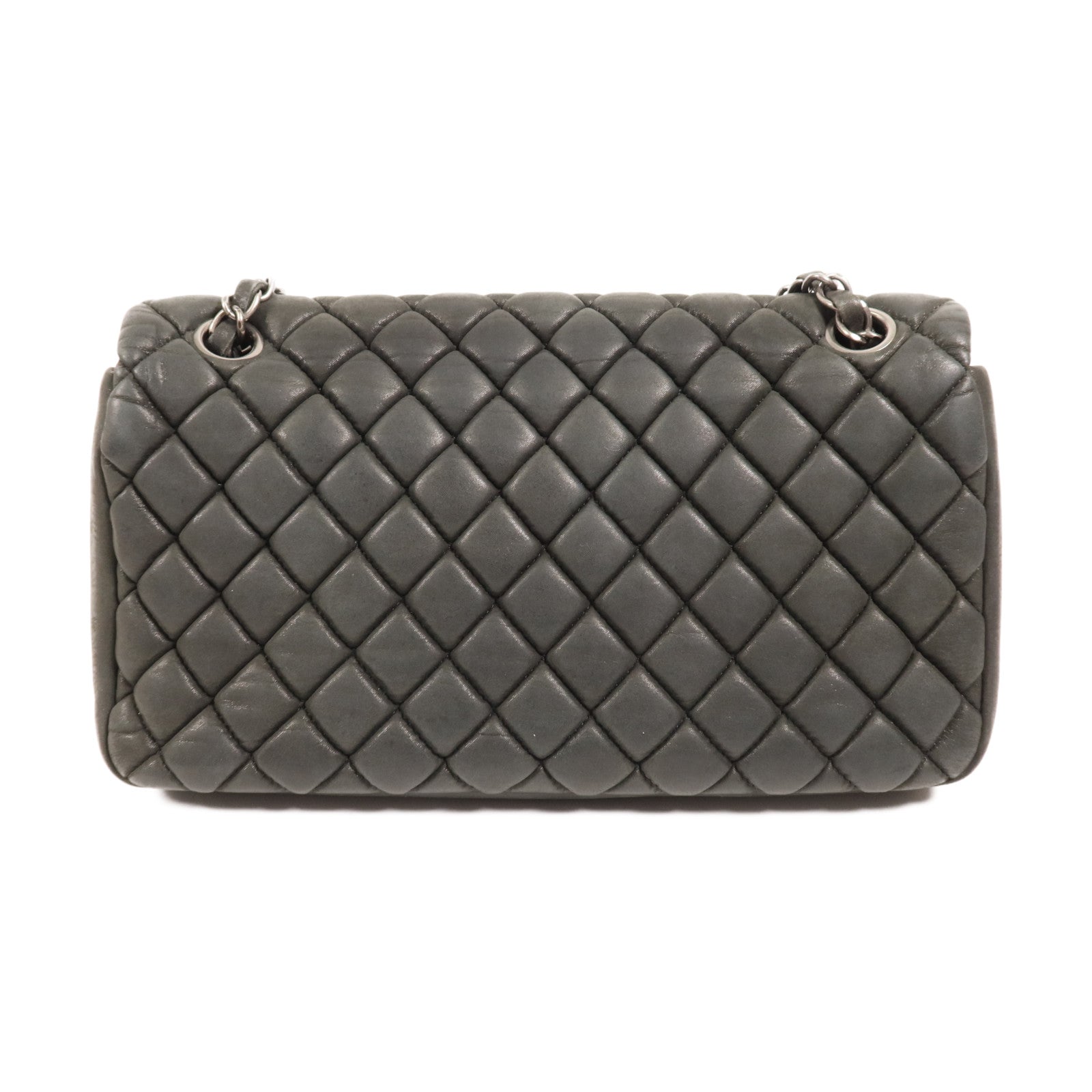 CHANEL 牛皮皮革Shoulder Bag銀扣鏈帶肩背袋