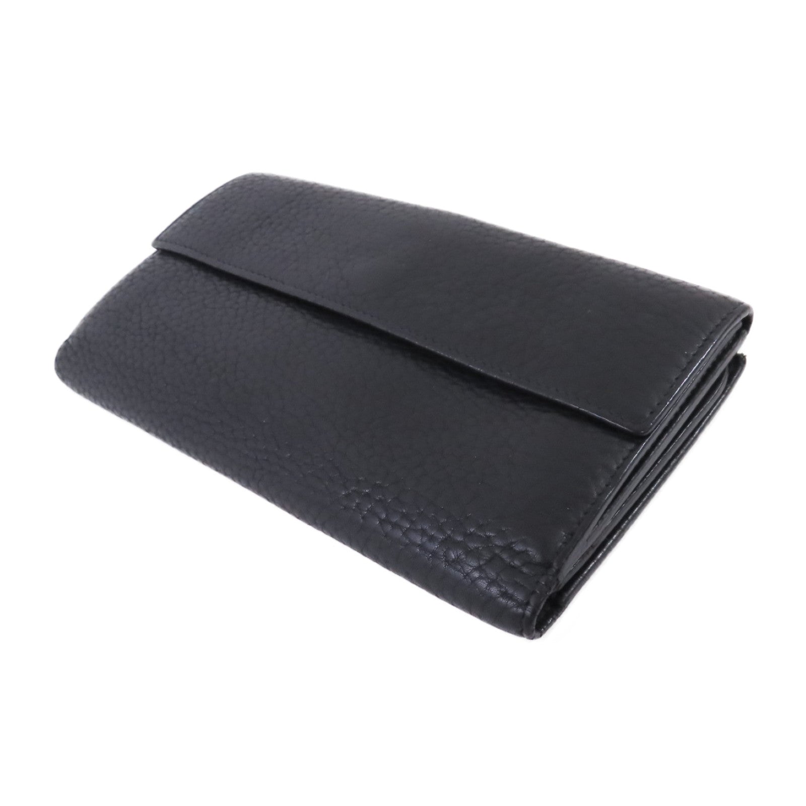 CHANEL Caviar皮革Long Wallet銀扣長錢包黑色