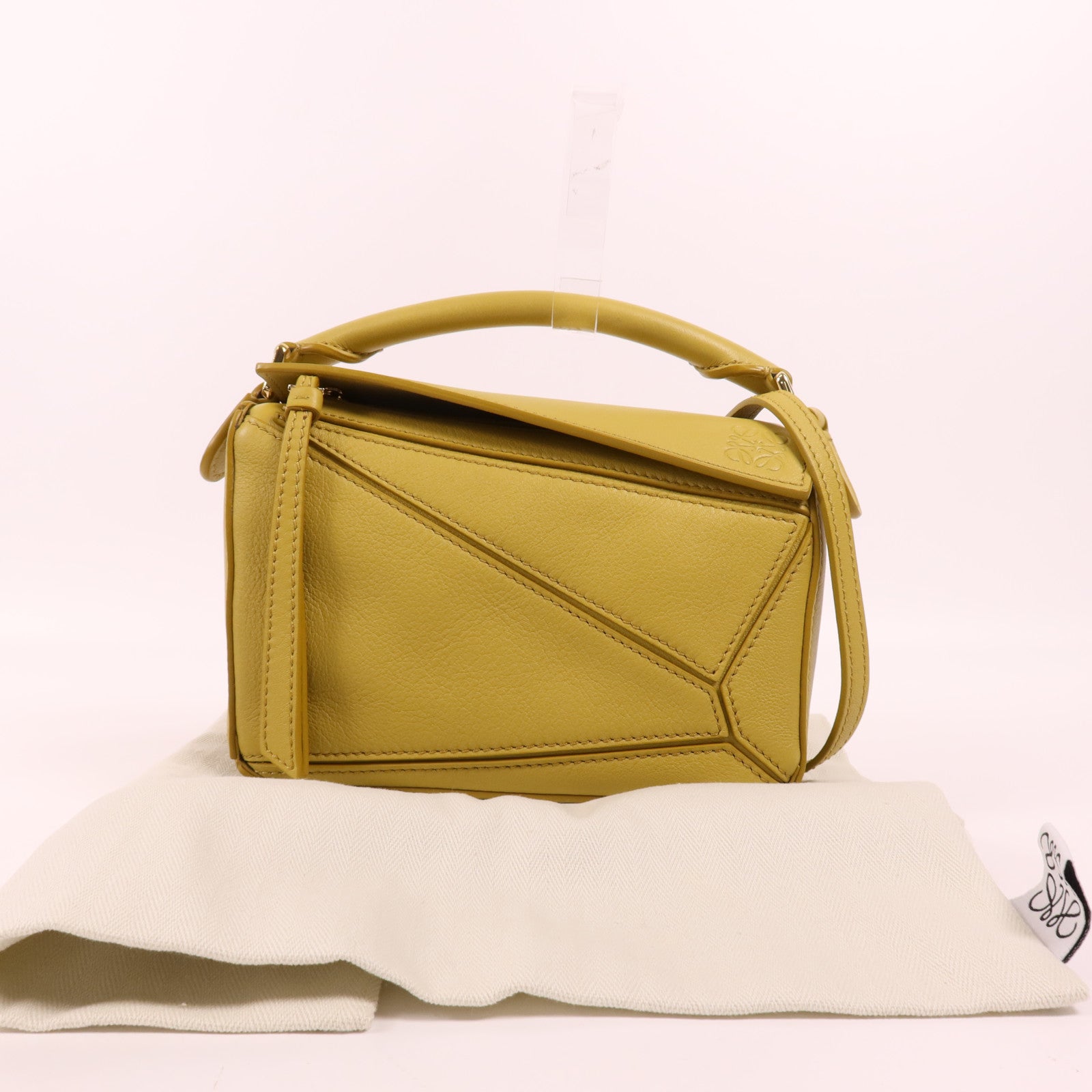 LOEWE 牛皮皮革Mini Puzzle金扣手挽肩背兩用袋