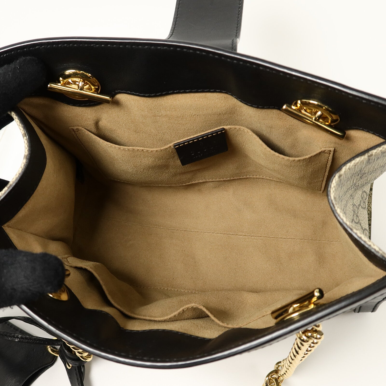 GUCCI 塗層帆布Padlock GG Small鏈帶肩背袋