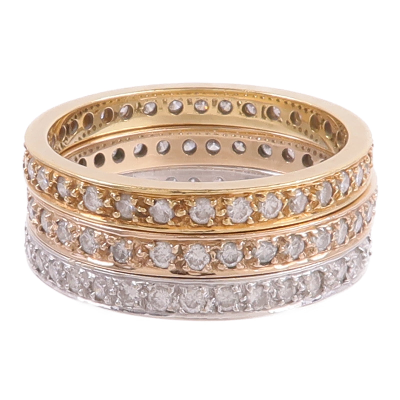 JEWELRY 18K黃金/白金/玫瑰金Ring Set Of 3鑽石戒指