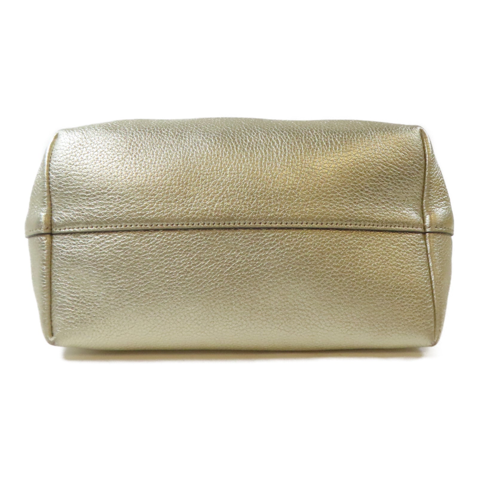 PRADA 牛皮皮革2 Way Shoulder Bag銀扣手挽肩背兩用袋金色