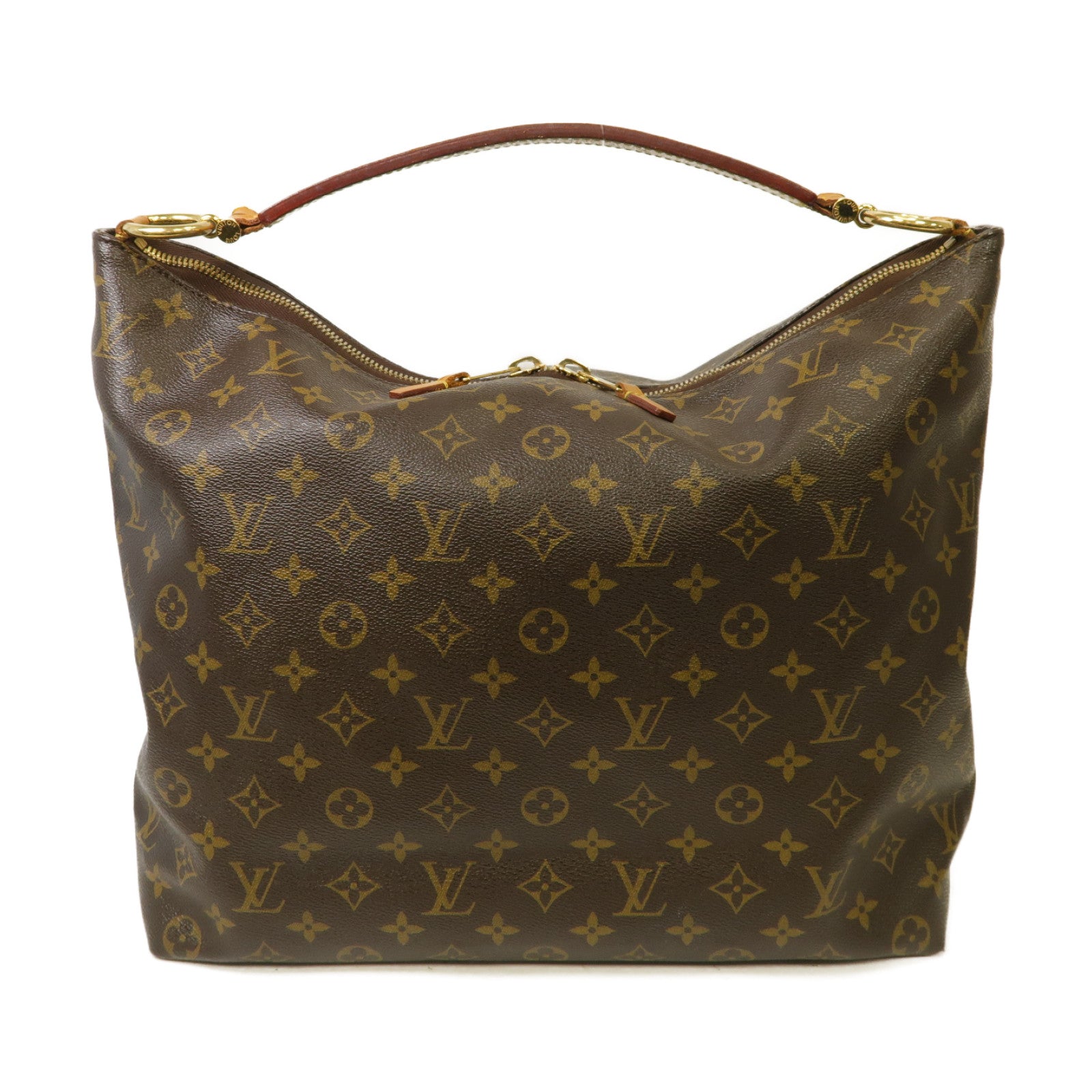 LOUIS VUITTON 【激減優惠】Monogram Sully MM金扣肩背袋啡色