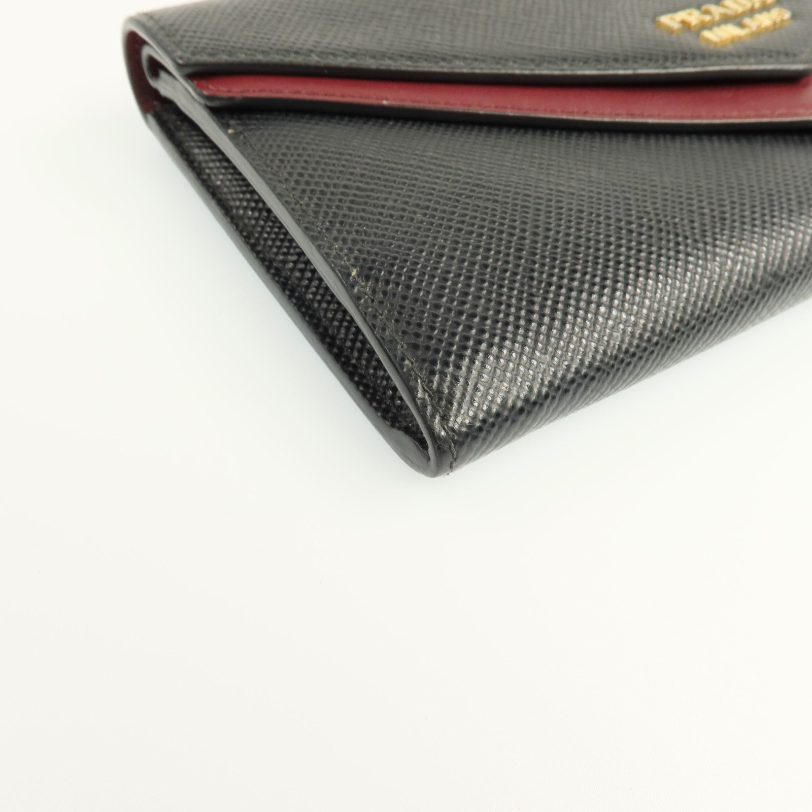 PRADA 牛皮皮革Zipper Long Wallet金扣長錢包