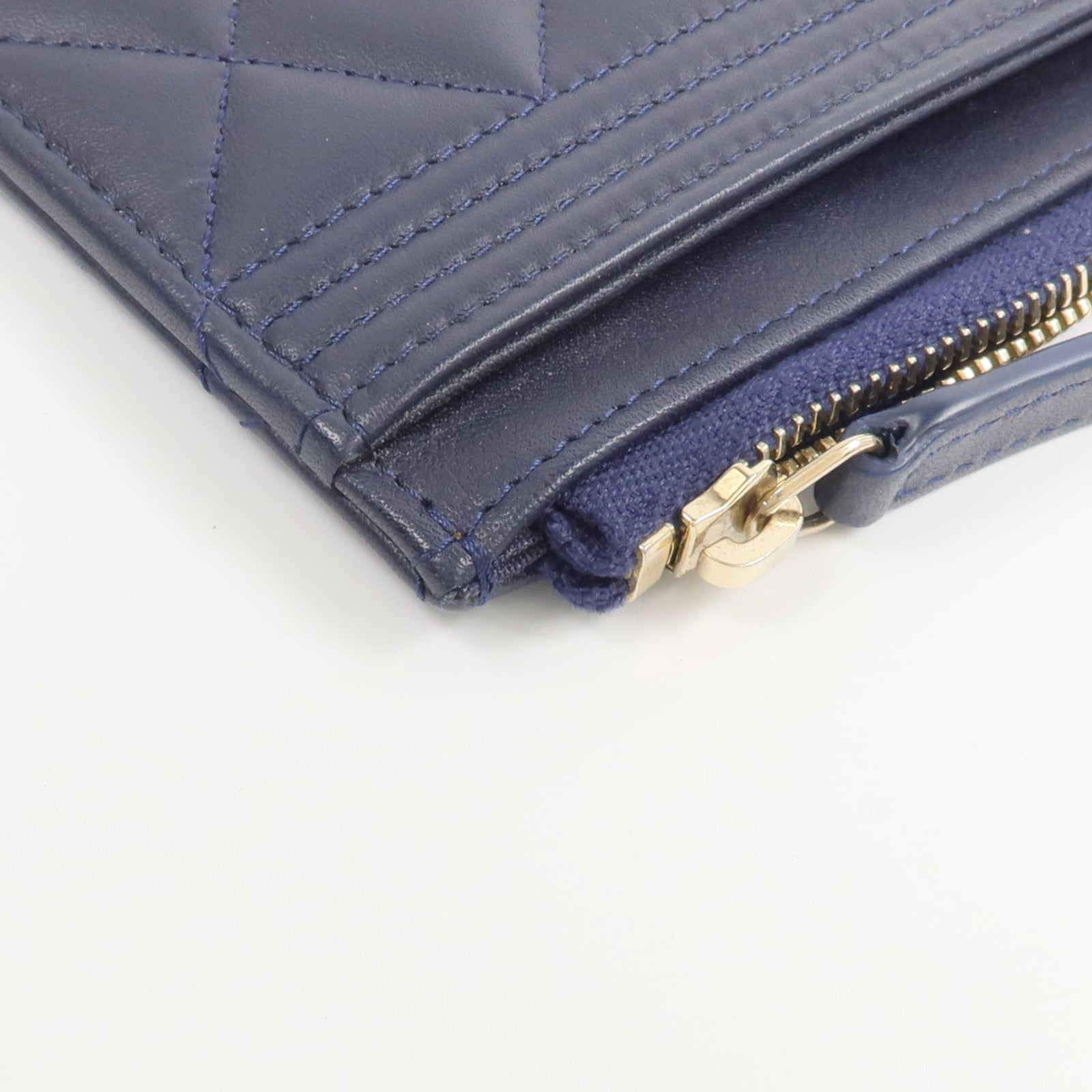CHANEL 羊皮皮革Boy Zipper Long Wallet長錢包