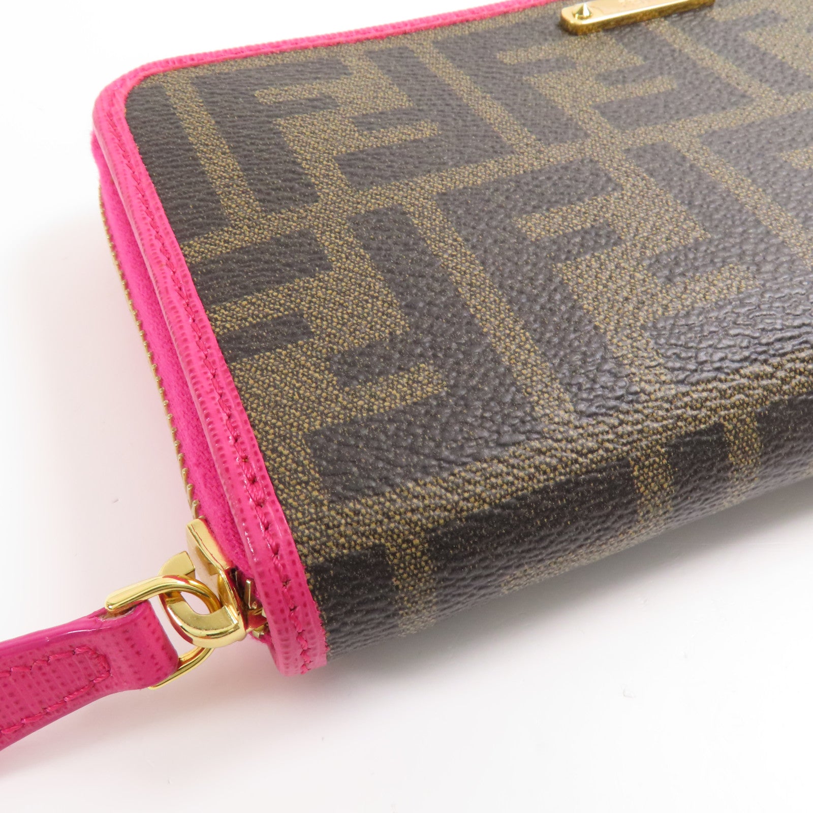 FENDI 塗層帆布Zipper Long Wallet銀扣長錢包