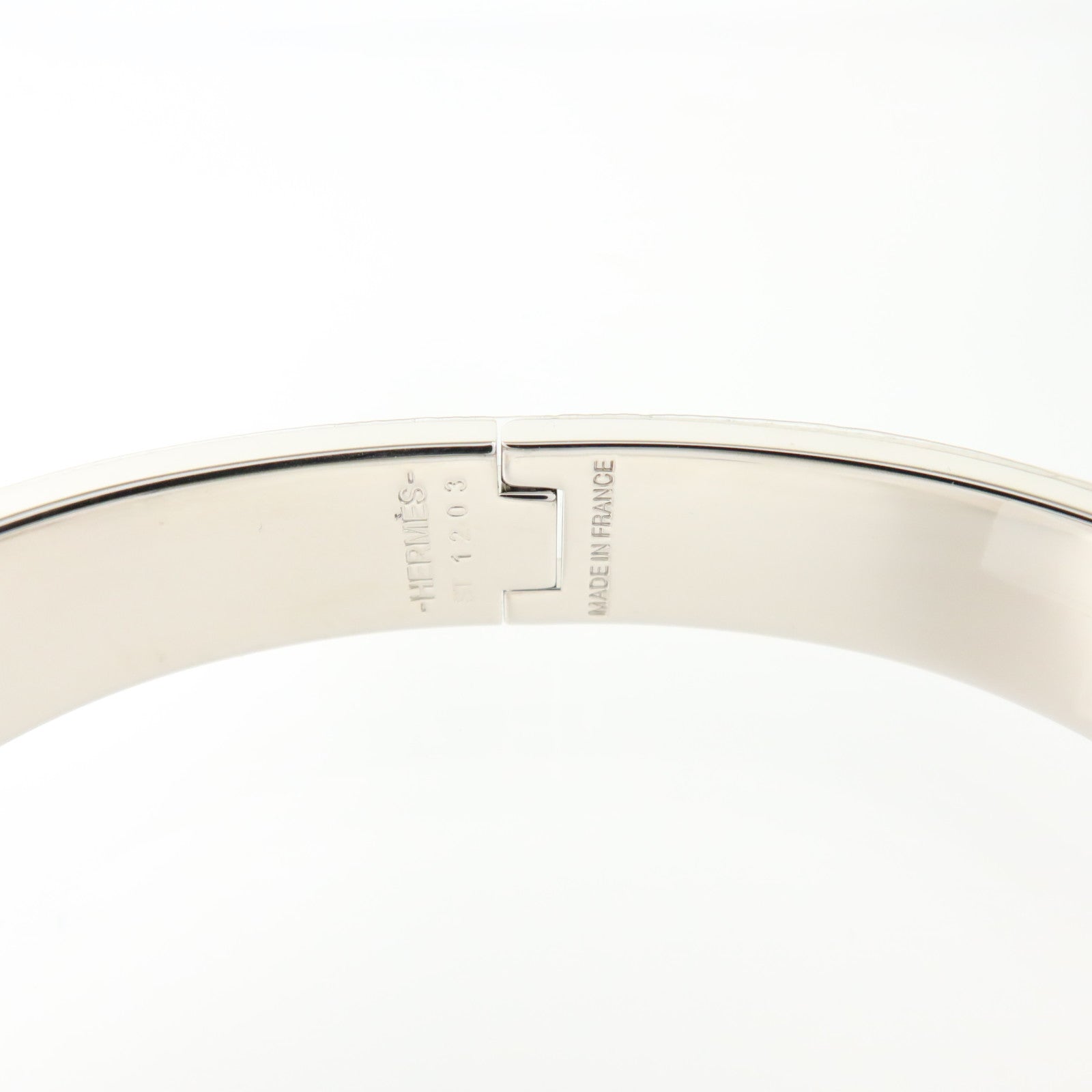 HERMES 金屬/琺瑯Clic Glenan Bracelet銀扣手鏈