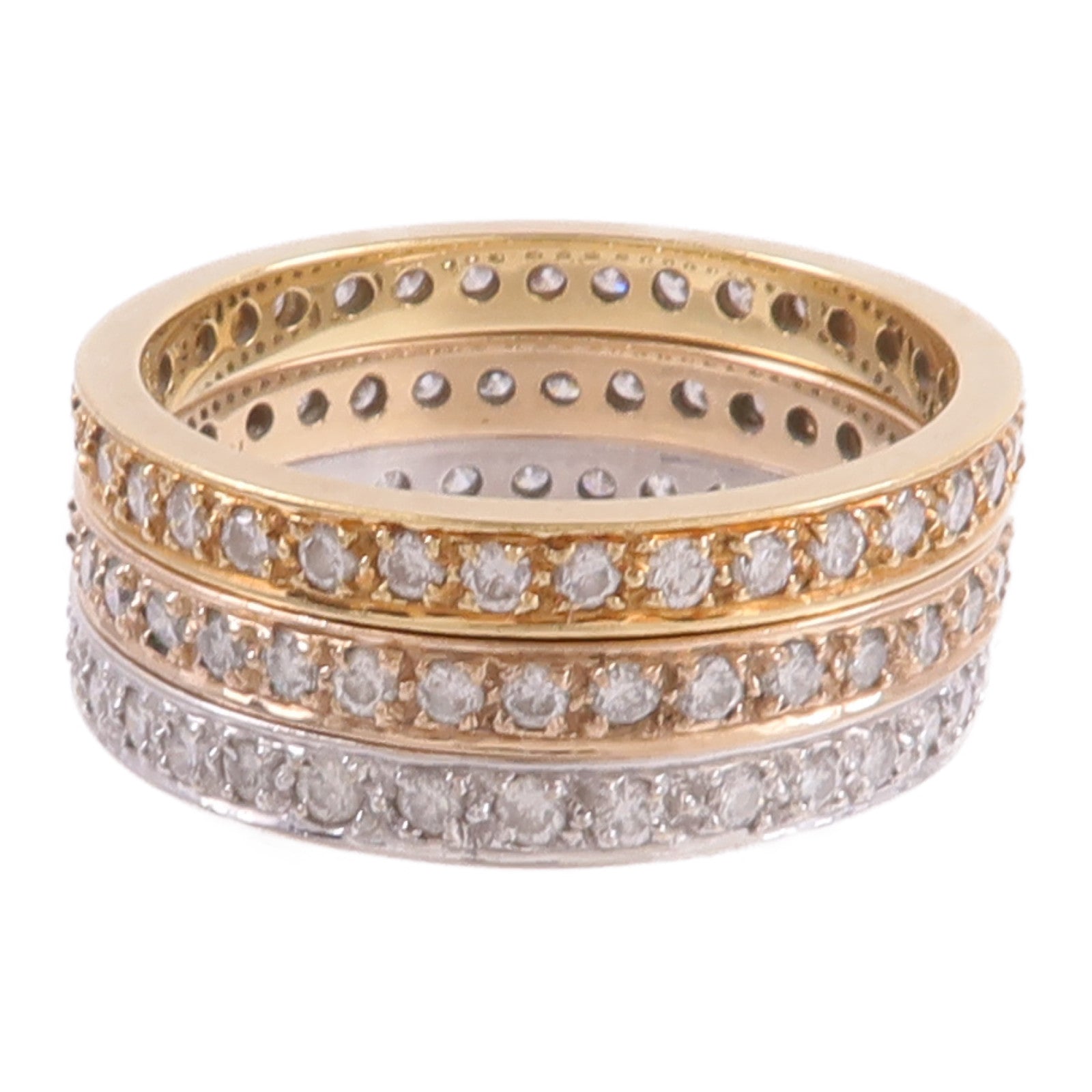 JEWELRY 18K黃金/白金/玫瑰金Ring Set Of 3鑽石戒指