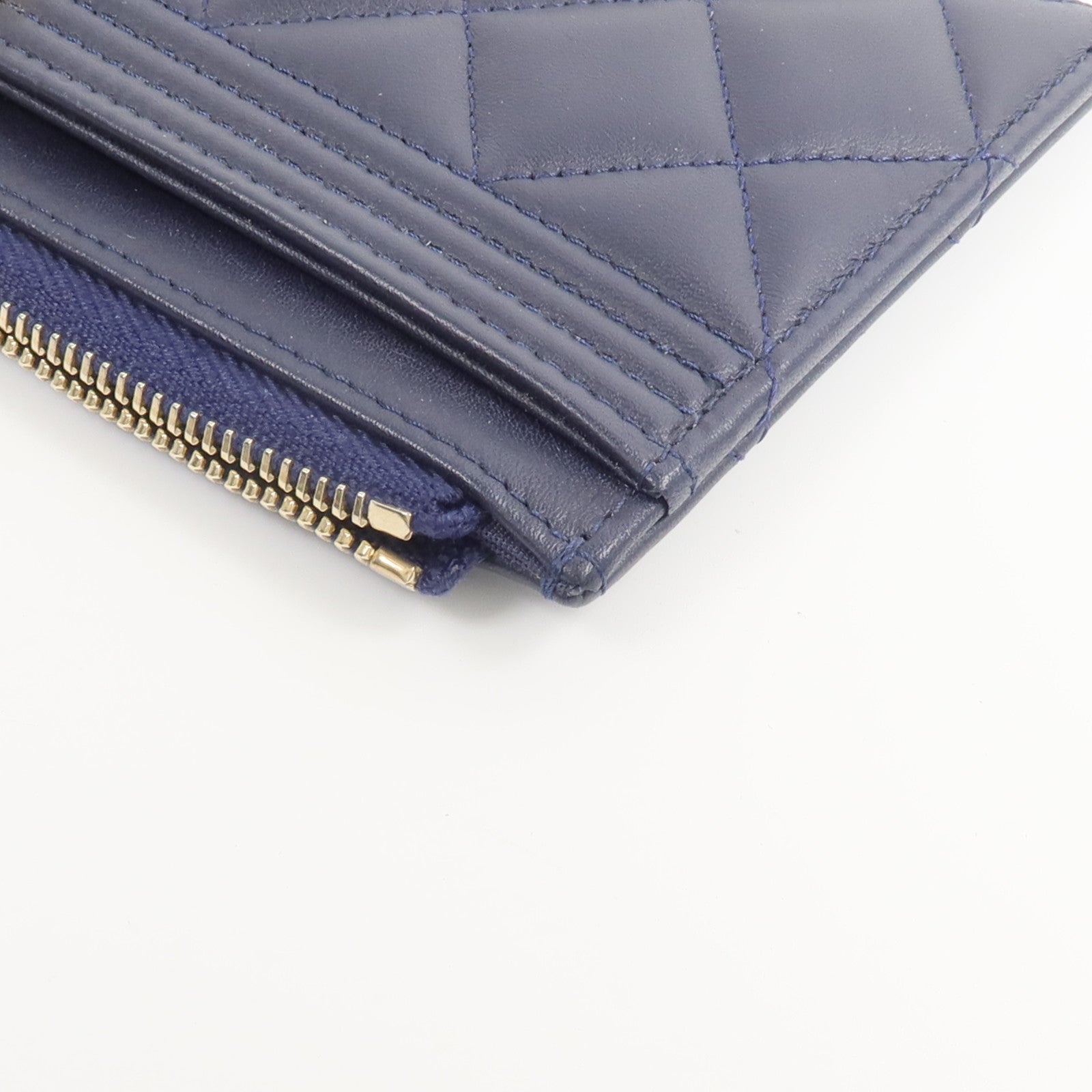 CHANEL 羊皮皮革Boy Zipper Long Wallet長錢包