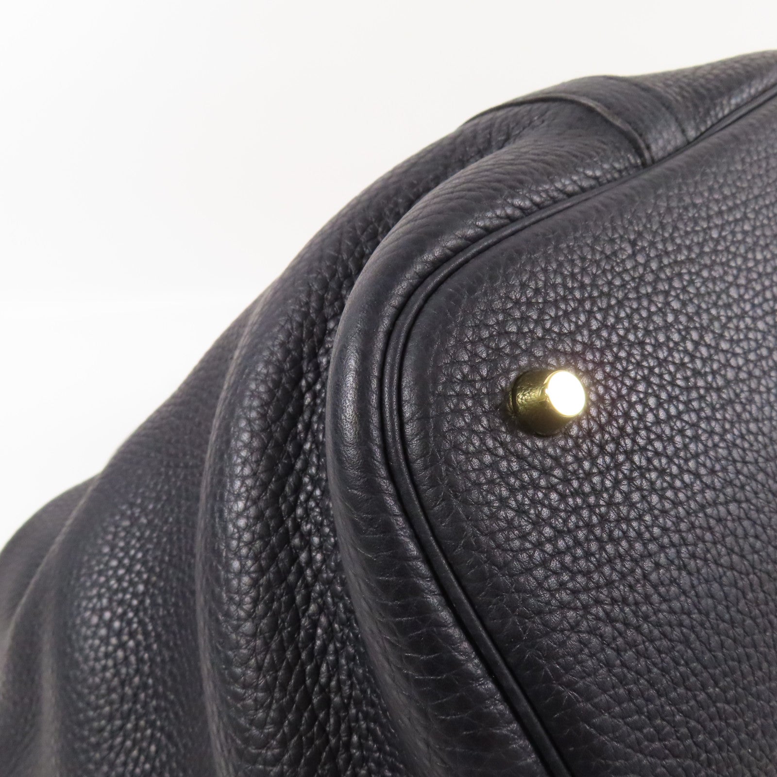 HERMES Clemence皮革Picotin GM金扣手挽袋Bleu Indigo/Orange