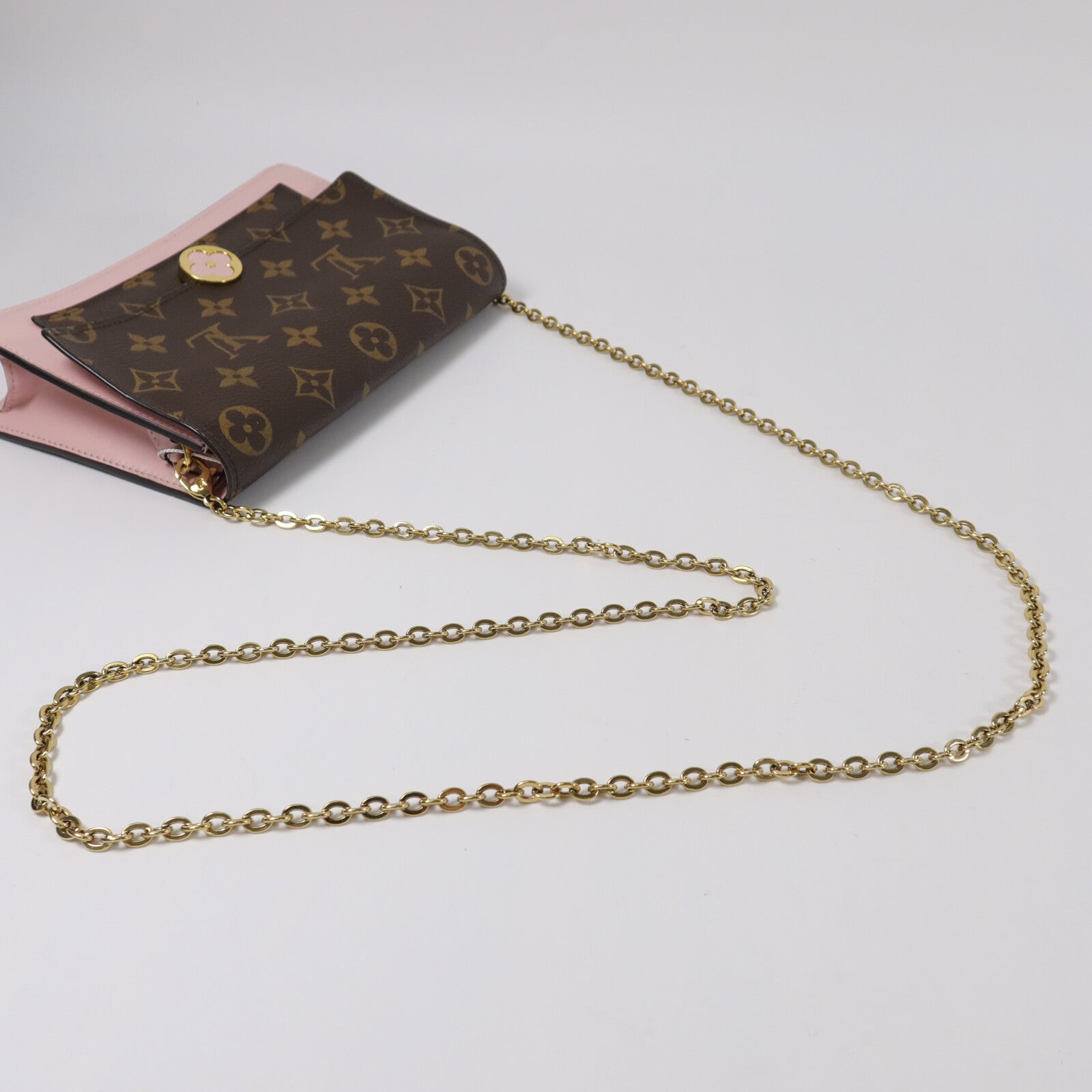 LOUIS VUITTON Monogram Flore Chain Wallet鏈帶肩背袋