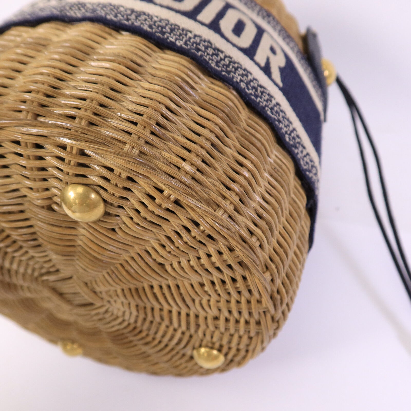 Dior 帆布/藤料Wicker Bucket Bag肩背袋