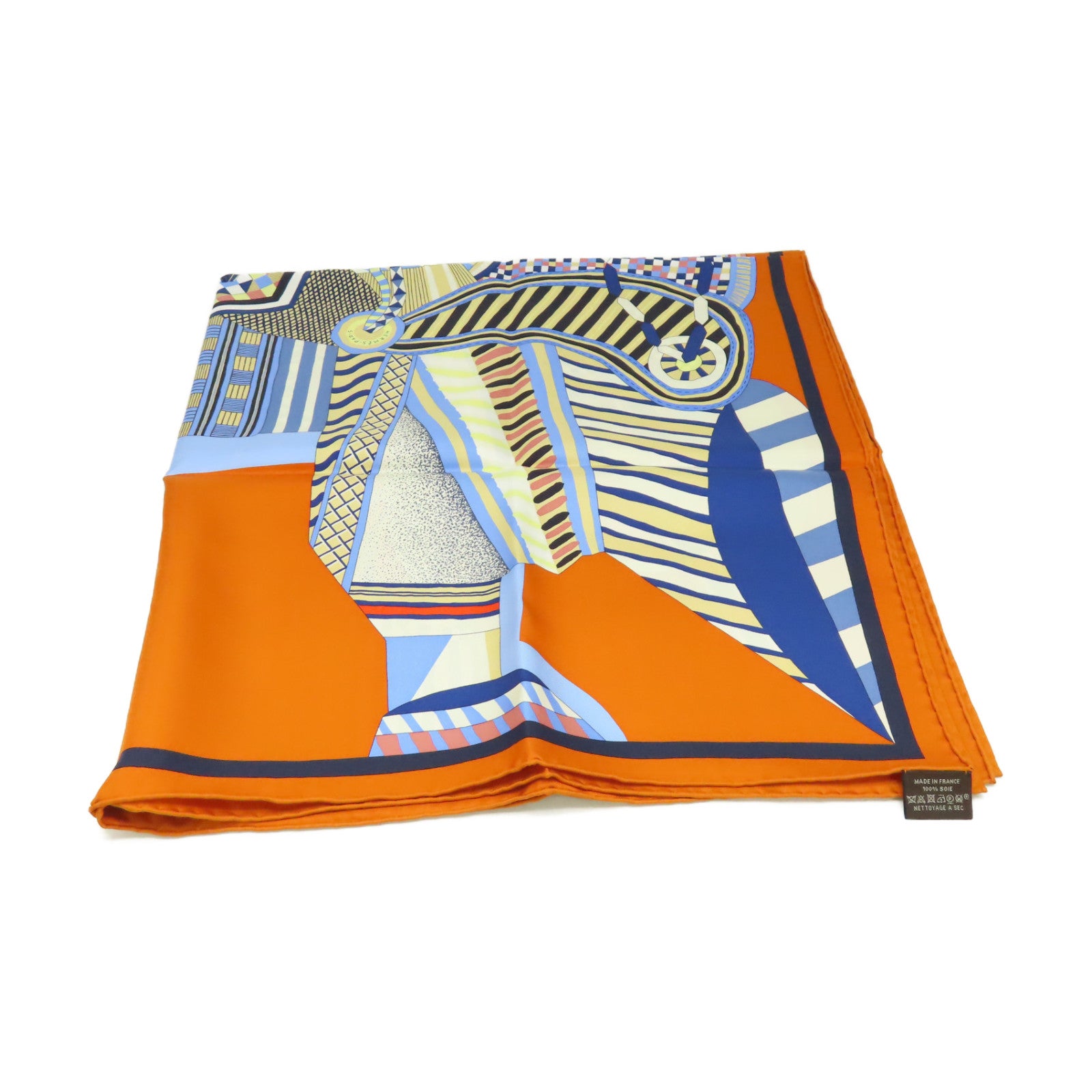 HERMES 【激減優惠】絲質Scarf 90x90絲巾橙色/藍色/彩色