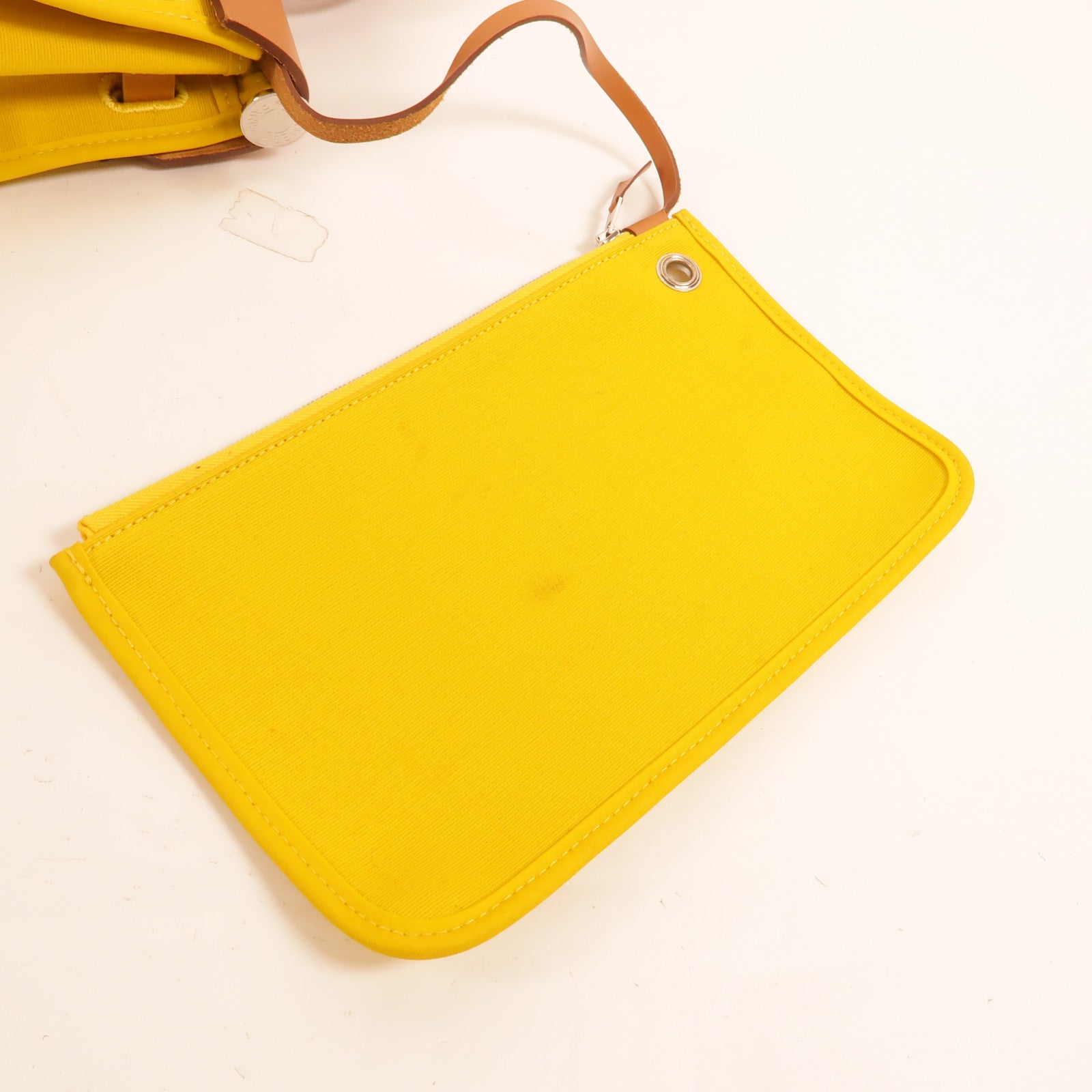 HERMES 帆布Herbag PM手挽肩背兩用袋Lime