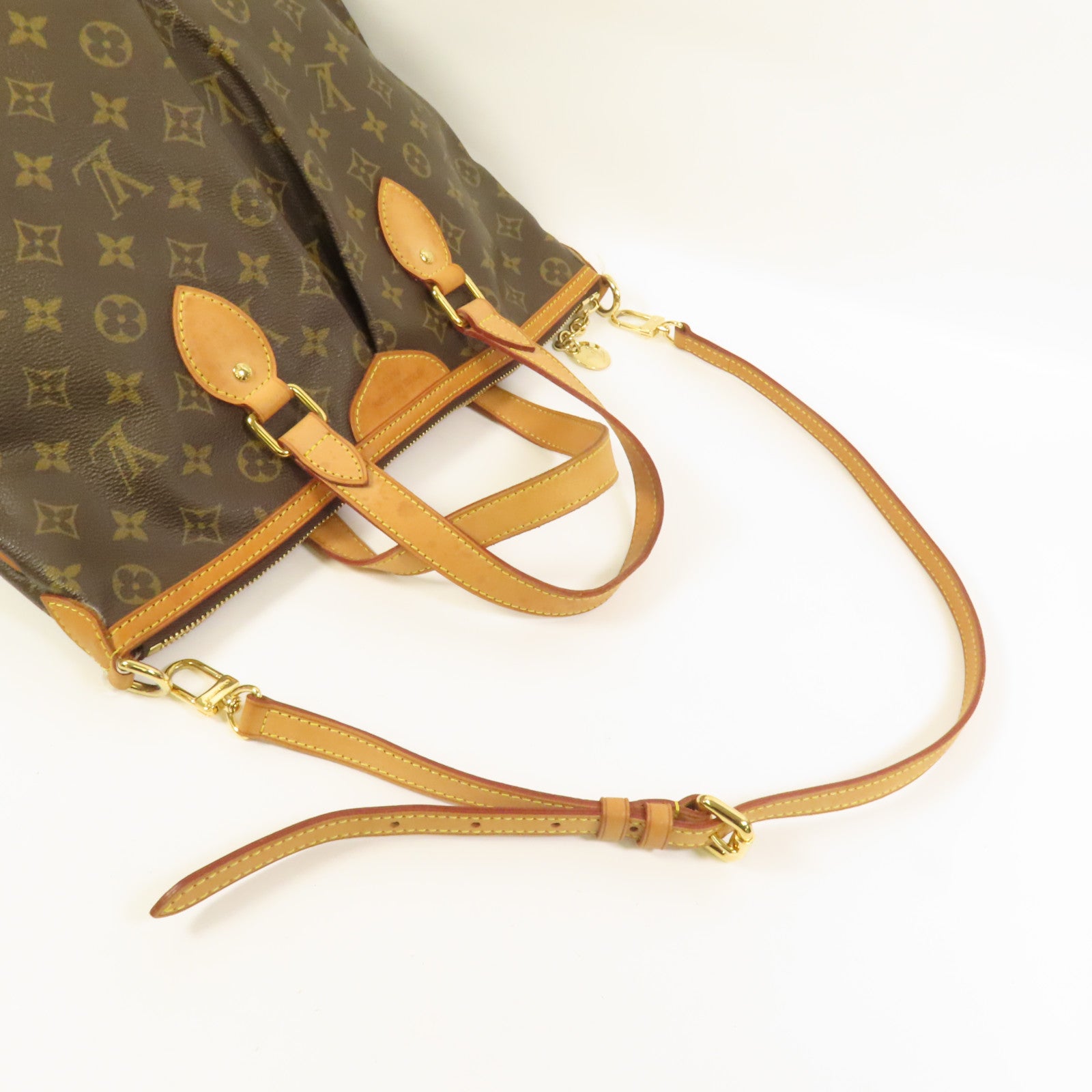 LOUIS VUITTON Monogram Palermo PM金扣手挽肩背兩用袋棕色