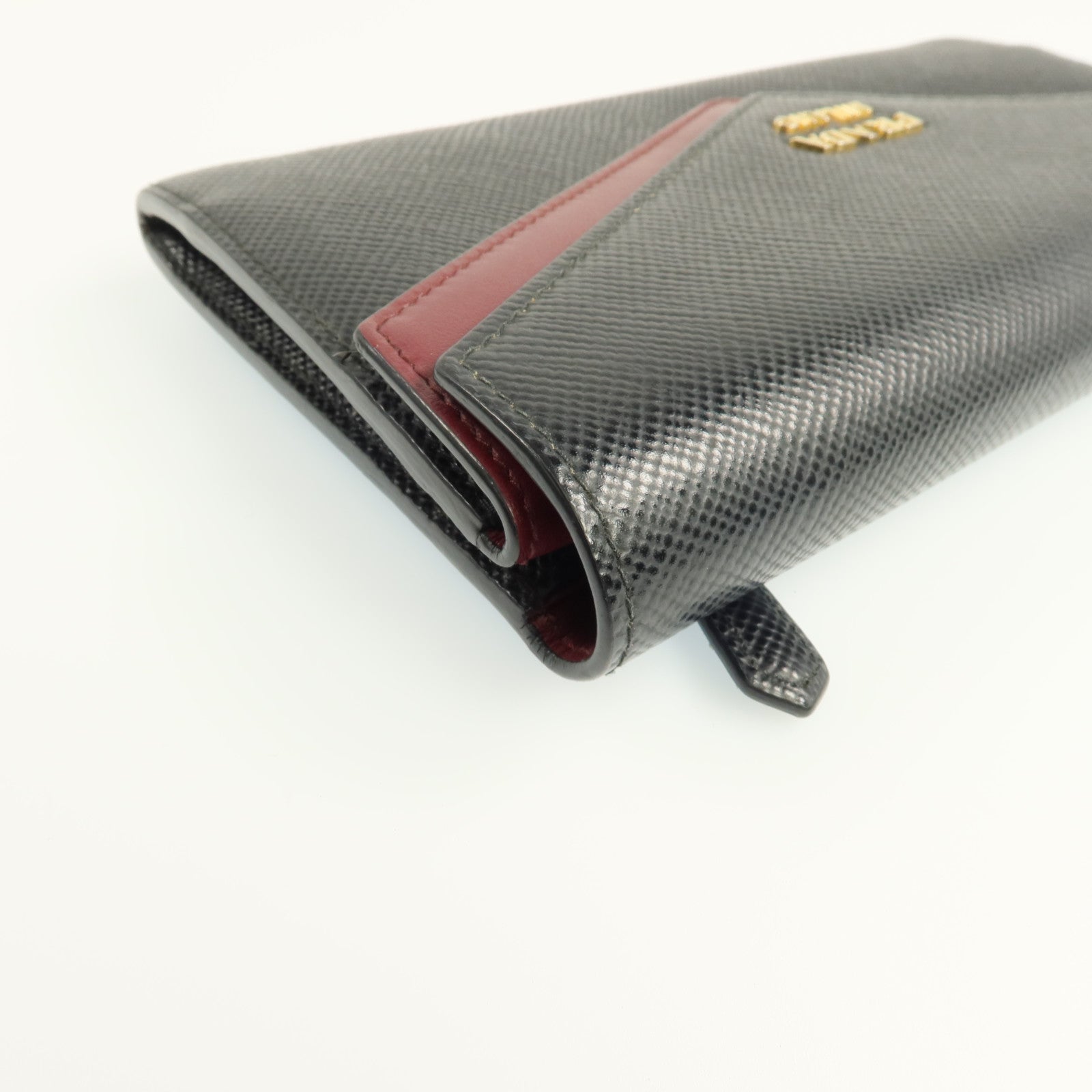 PRADA 牛皮皮革Zipper Long Wallet金扣長錢包