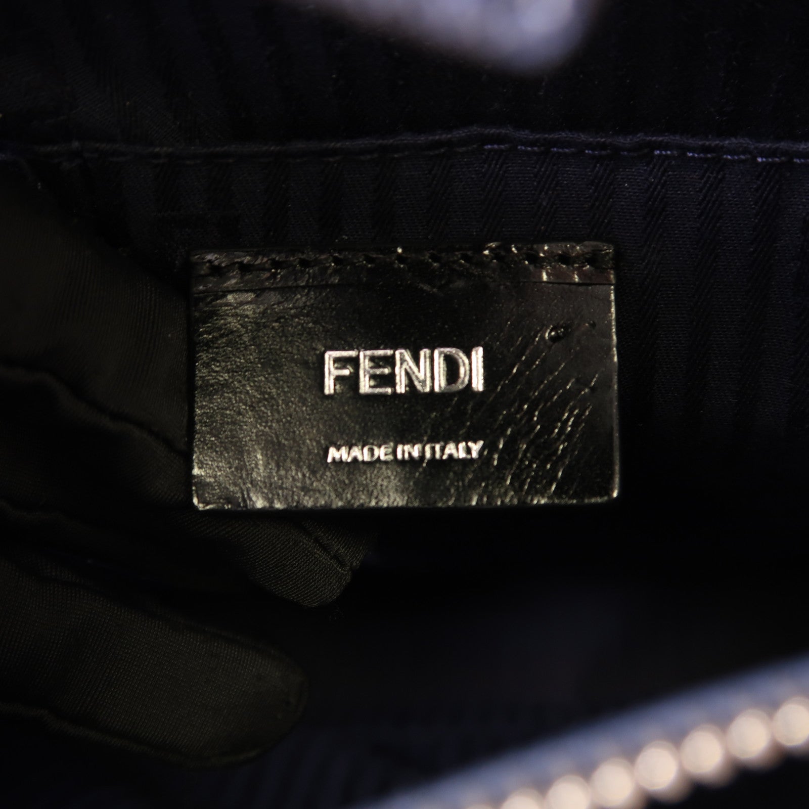 FENDI SHW 2Jours 2 Way Shoulder Bag 8BH250-M5L Calfskin Leather Navy Green