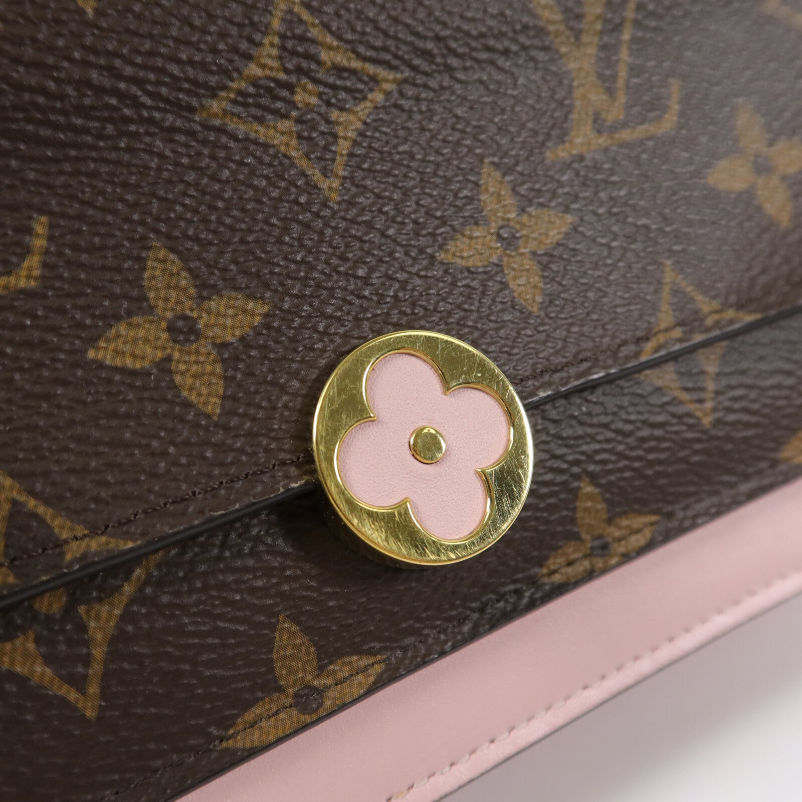 LOUIS VUITTON Monogram Flore Chain Wallet鏈帶肩背袋