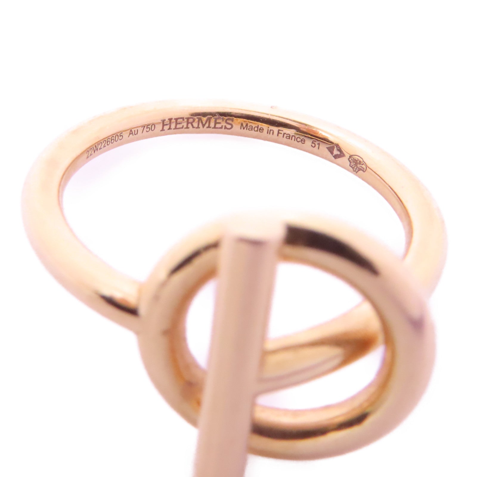 HERMES 18K玫瑰金Echappee Hermes#51/戒指US#6