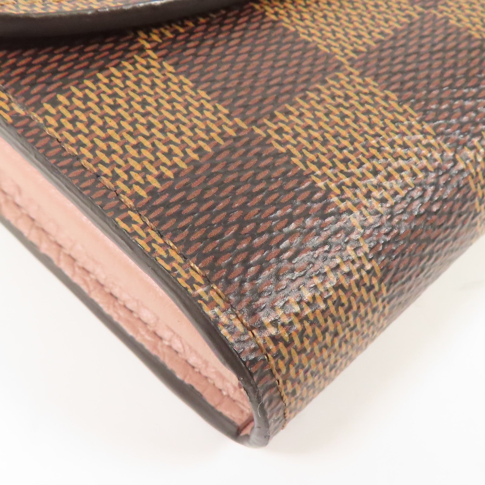 LOUIS VUITTON Damier Ebene Croisette Chain Wallet金扣鏈帶肩背袋