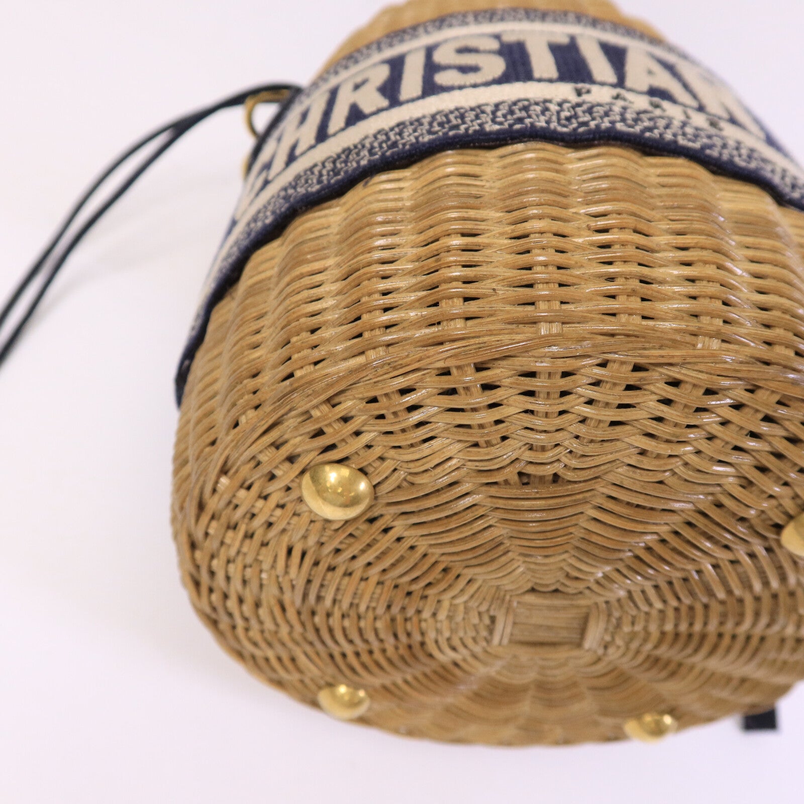 Dior 帆布/藤料Wicker Bucket Bag肩背袋