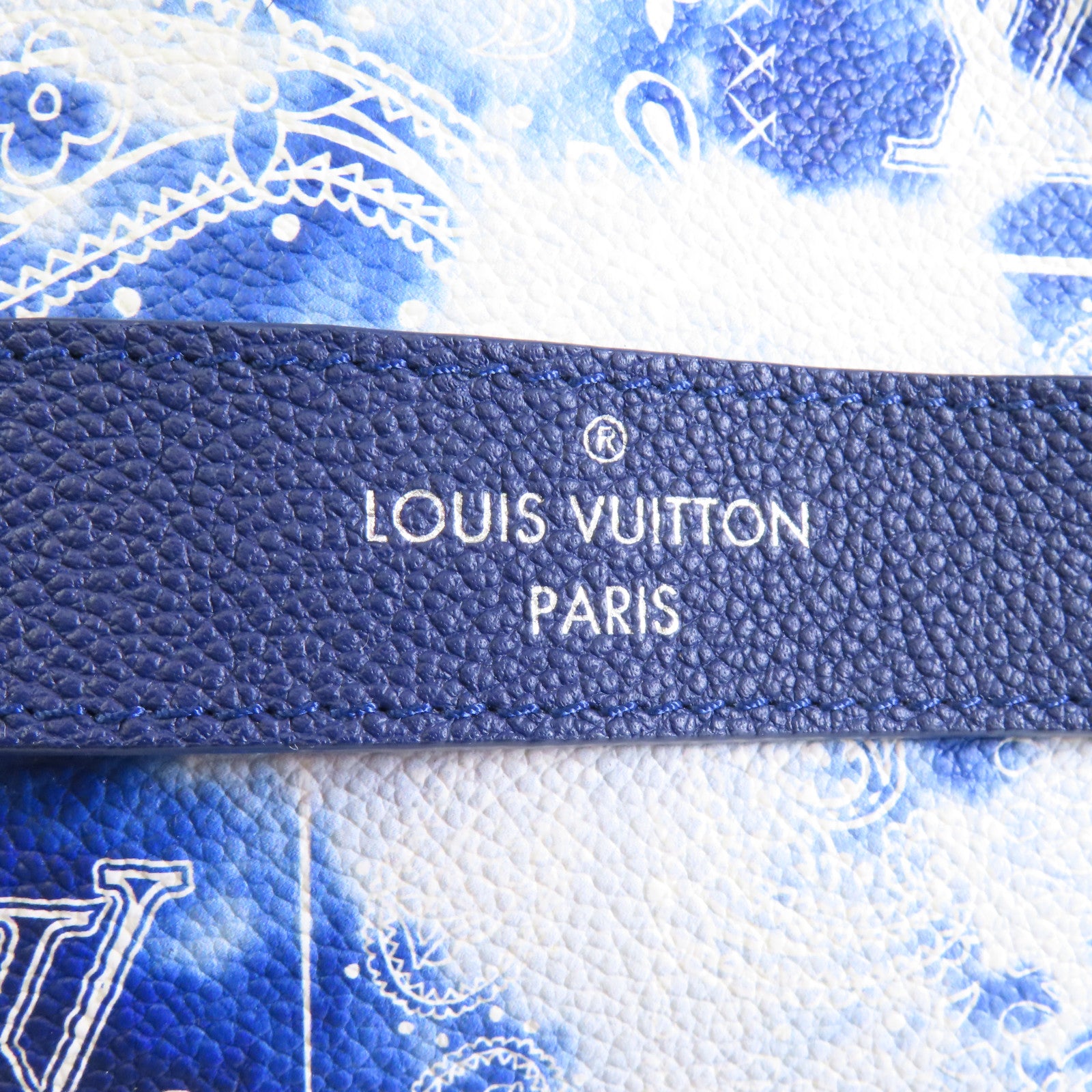 LOUIS VUITTON Monogram Bandana Tote Journey銀扣手挽袋藍色