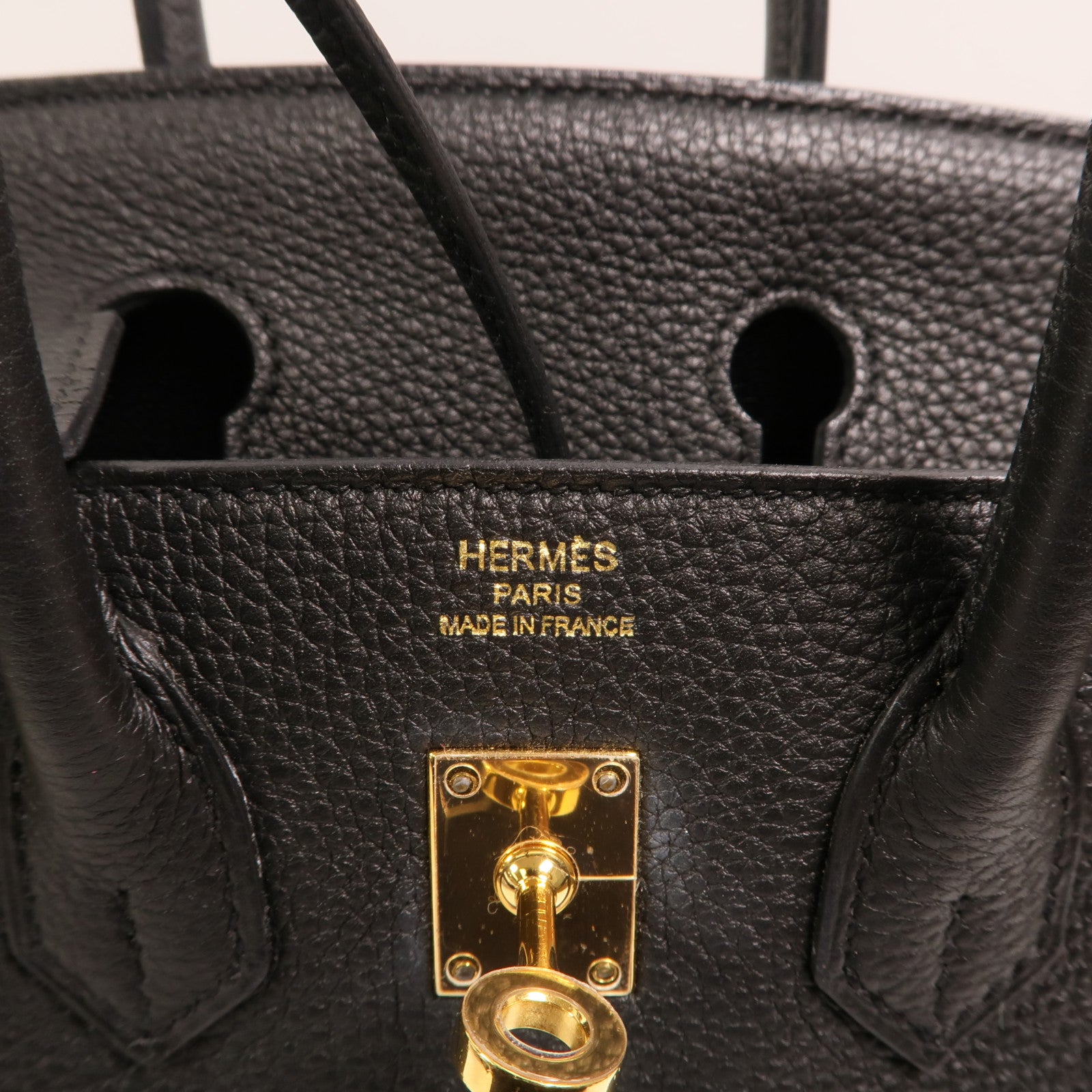 HERMES Togo皮革Birkin 25金扣手挽袋Noir