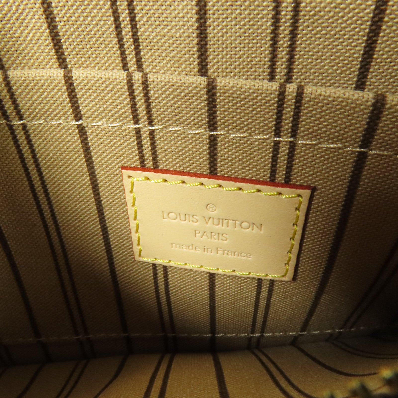 LOUIS VUITTON Monogram Neverfull PM金扣手挽袋棕色