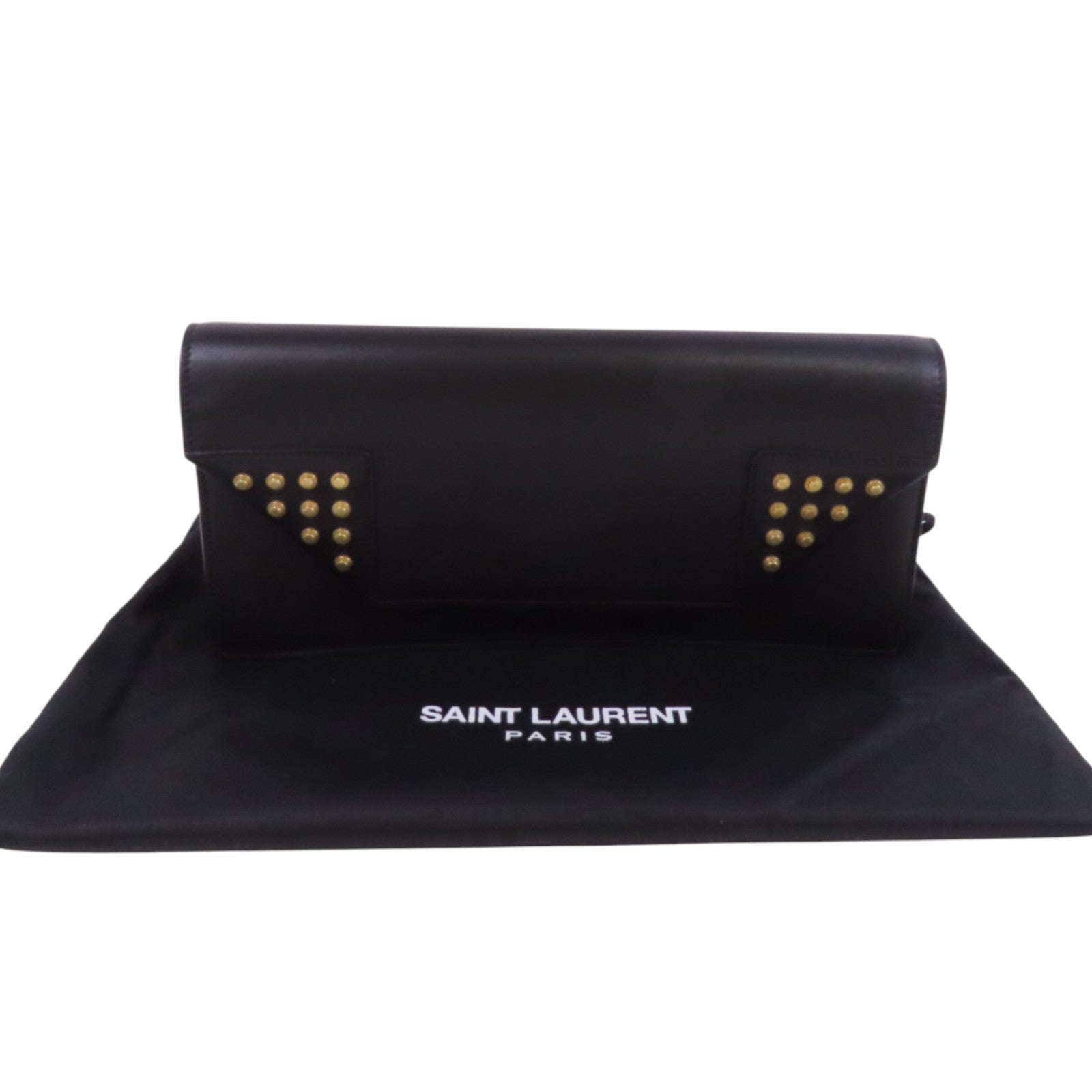SAINT LAURENT 【激減優惠】牛皮皮革Clutch Bag金扣手拿包
